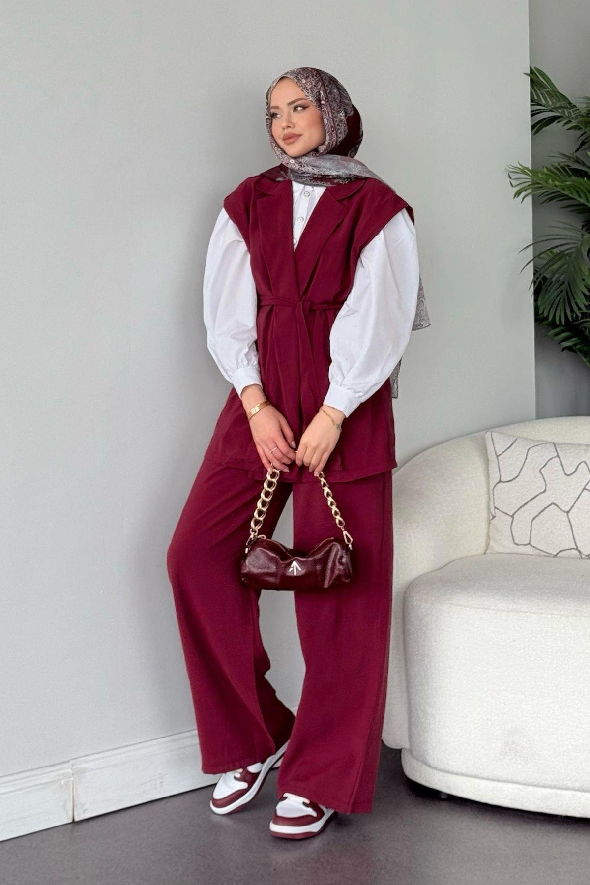 Afra Takım Bordo, Fiyatları Afra Takım Bordo - Haza Moda 