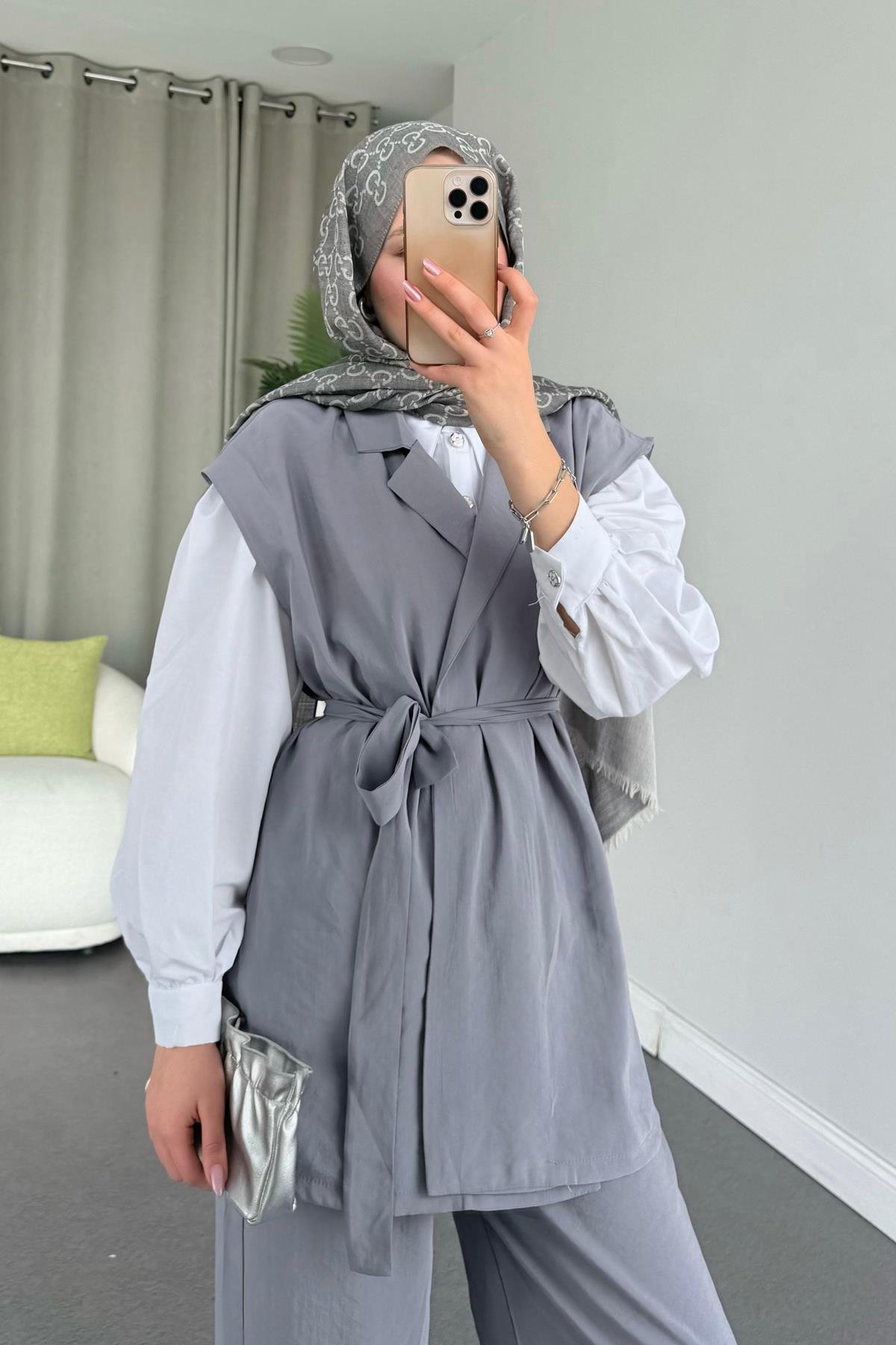 Afra Takım Gri, Fiyatları Haza Moda | Tesettür Giyim | Afra Takım Gri