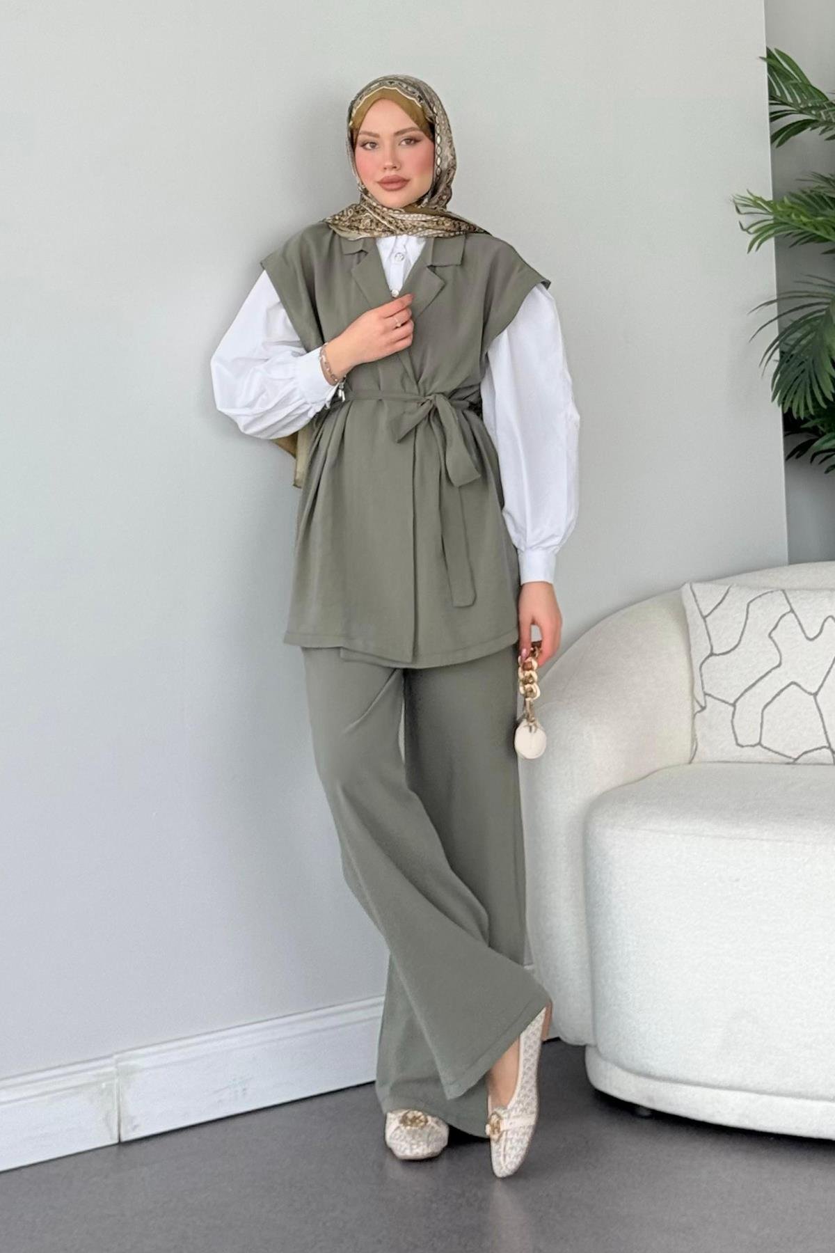 Afra Takım Haki, Fiyatları Haza Moda | Tesettür Giyim | Afra Takım Haki