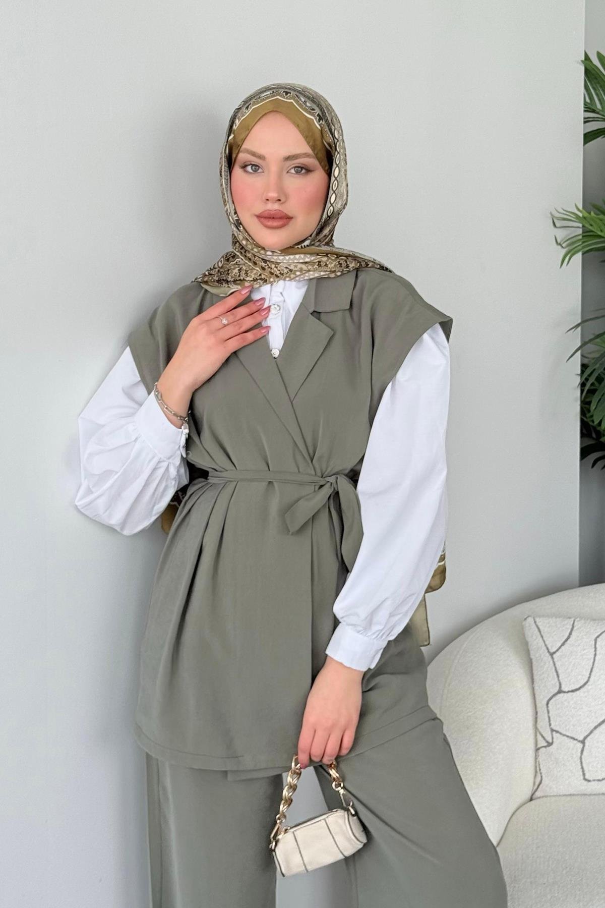 Afra Takım Haki, Fiyatları Haza Moda | Tesettür Giyim | Afra Takım Haki