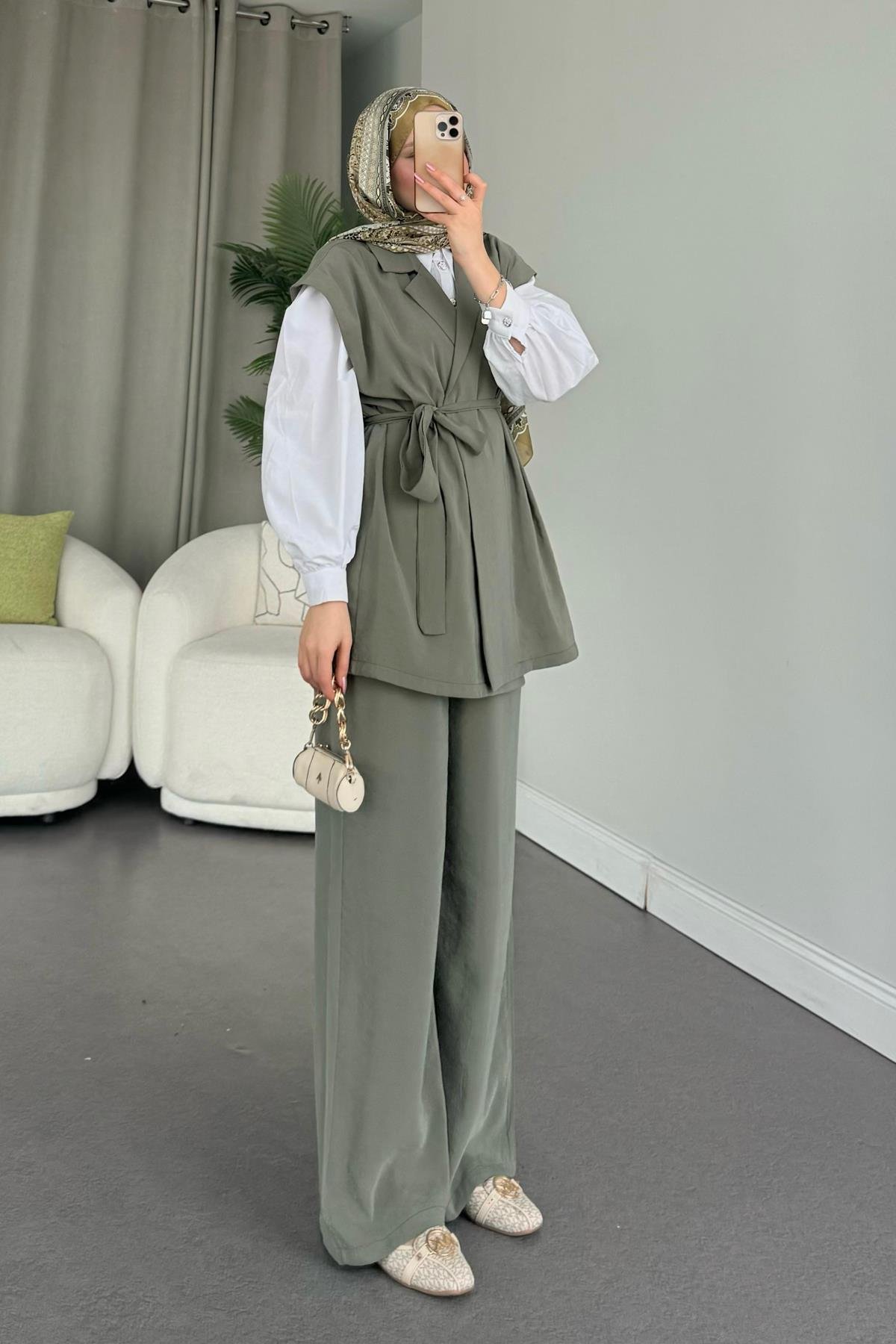 Afra Takım Haki, Fiyatları Haza Moda | Tesettür Giyim | Afra Takım Haki