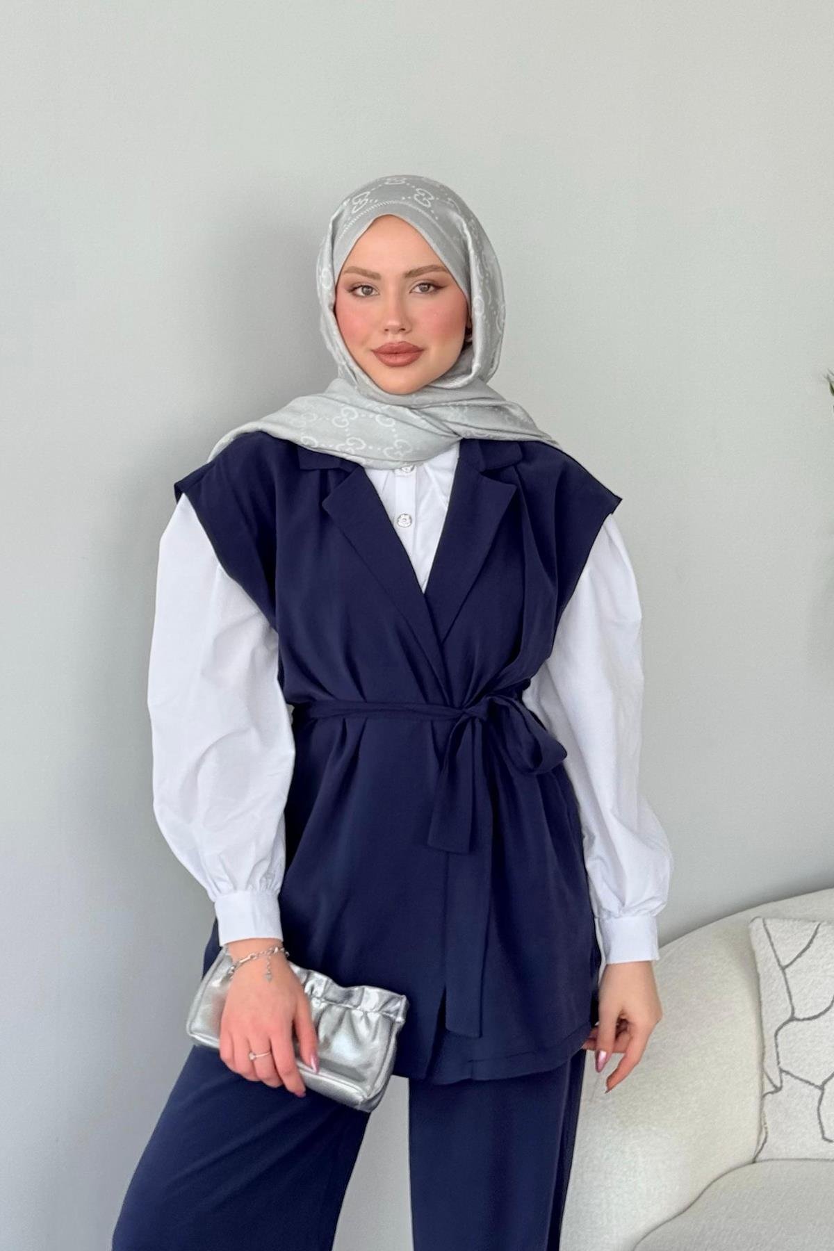 Afra Takım Lacivert, Fiyatları Haza Moda | Tesettür Giyim | Afra Takım Lacivert