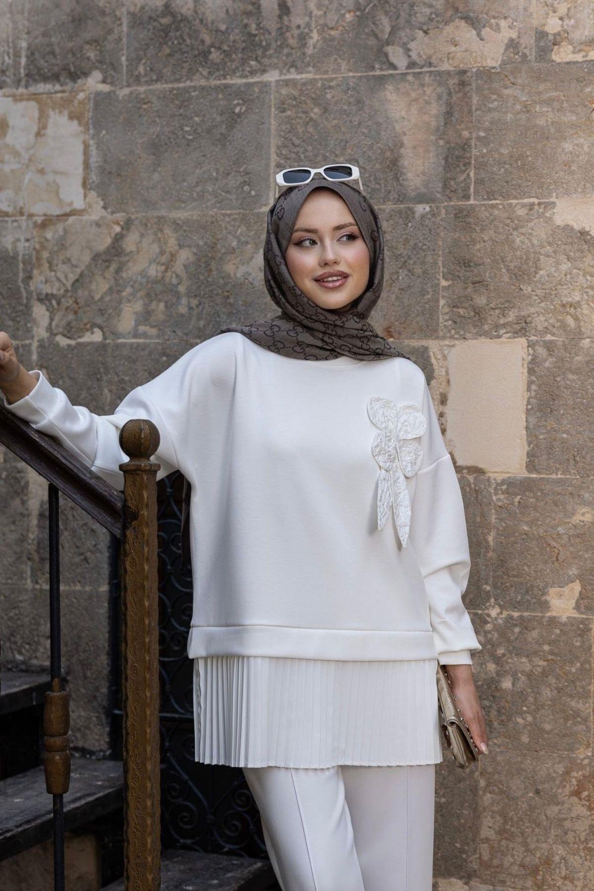 Agora Oys Pantolonlu Takım Beyaz, Fiyatları Agora Oys Pantolonlu Takım Beyaz Haza Moda 