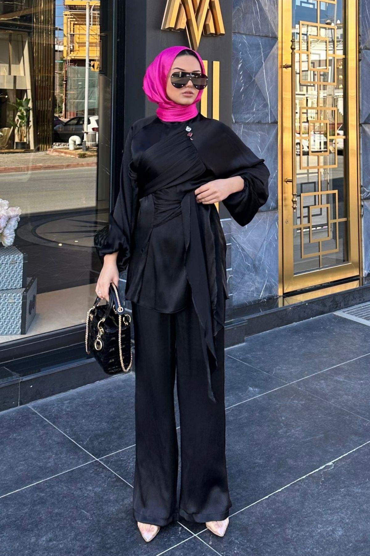 Ahse Takım Siyah, Fiyatları Ahse Takım Siyah – Haza Moda | Tesettür Giyim