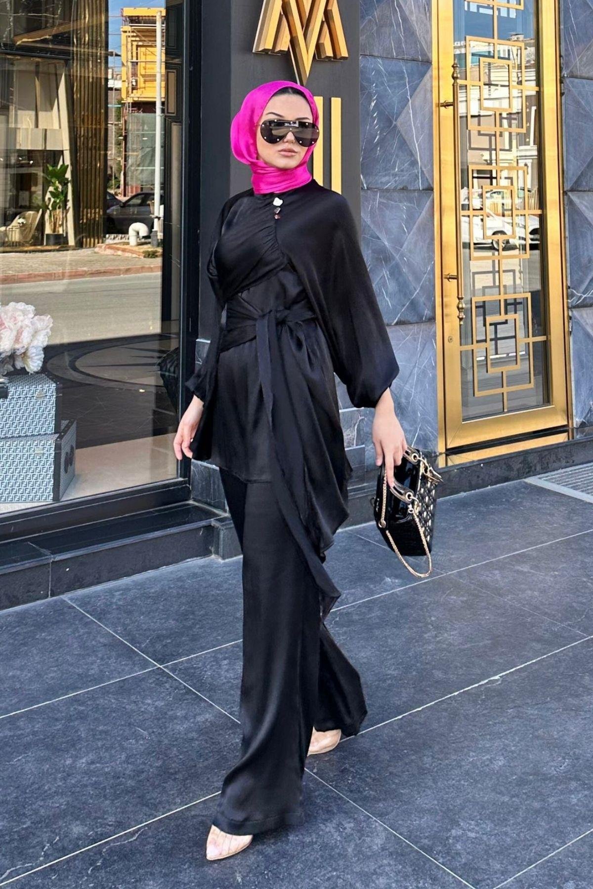 Ahse Takım Siyah, Fiyatları Ahse Takım Siyah – Haza Moda | Tesettür Giyim