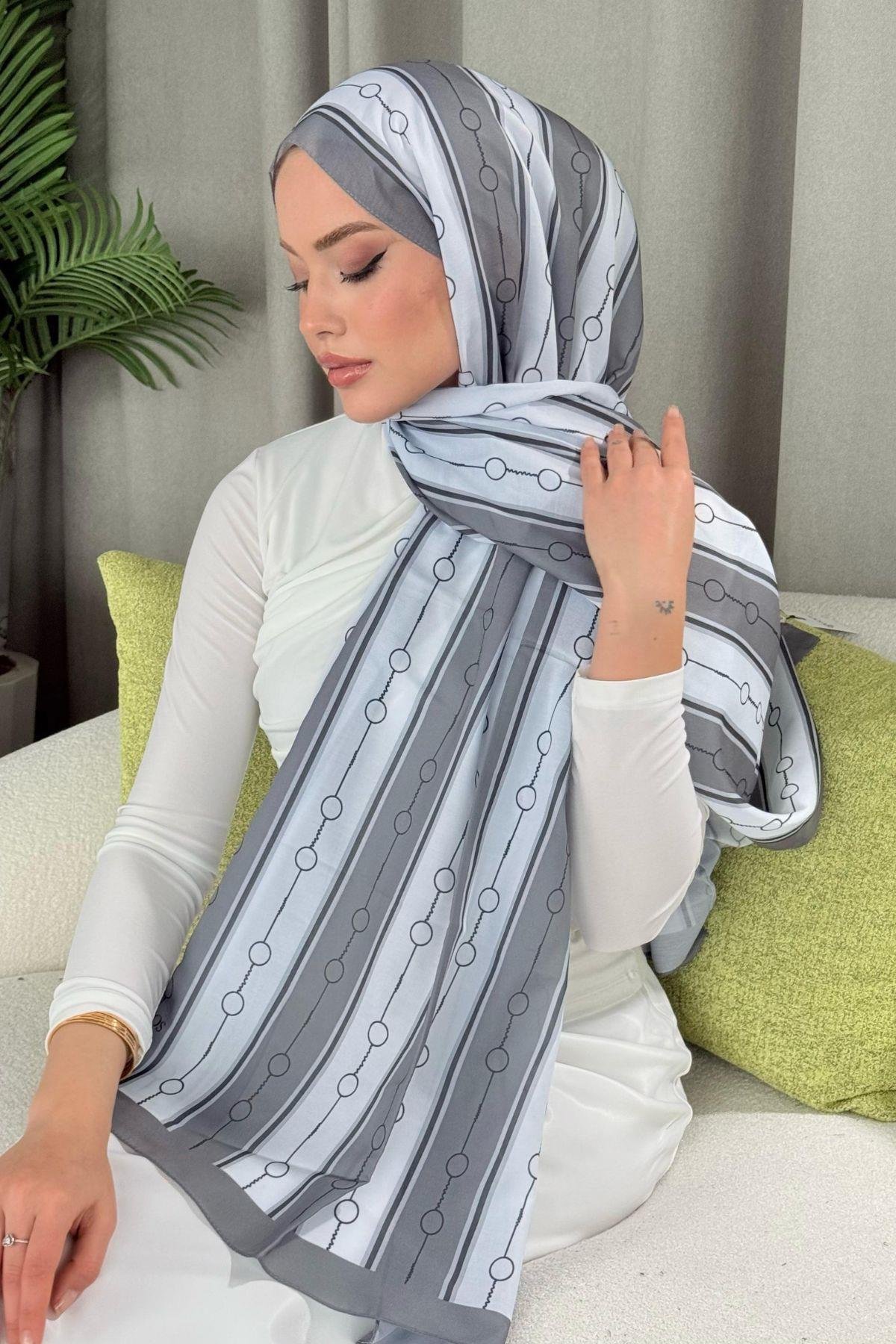 Ahsen Çizgili Desen Şal Gri, Fiyatları 