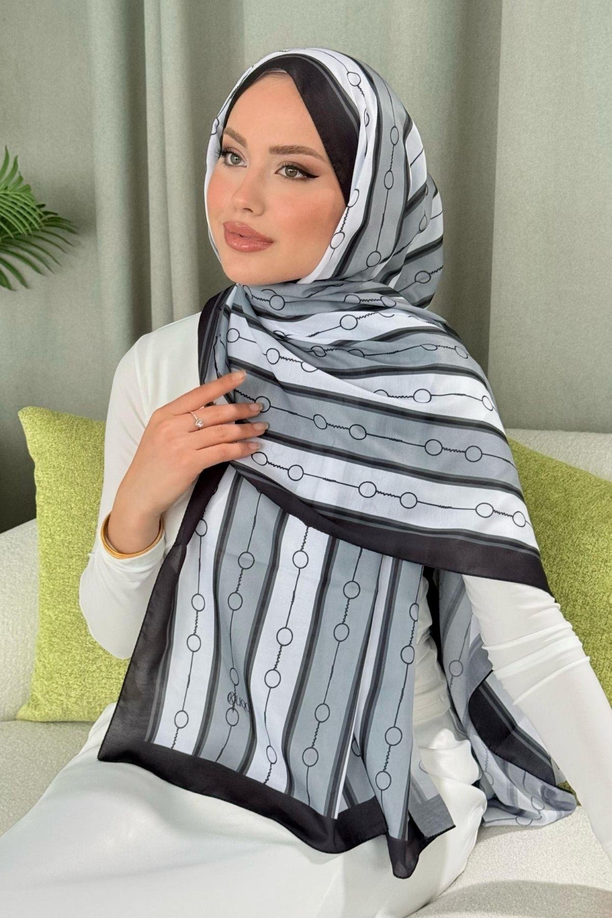 Ahsen Çizgili Desen Şal Siyah, Fiyatları 