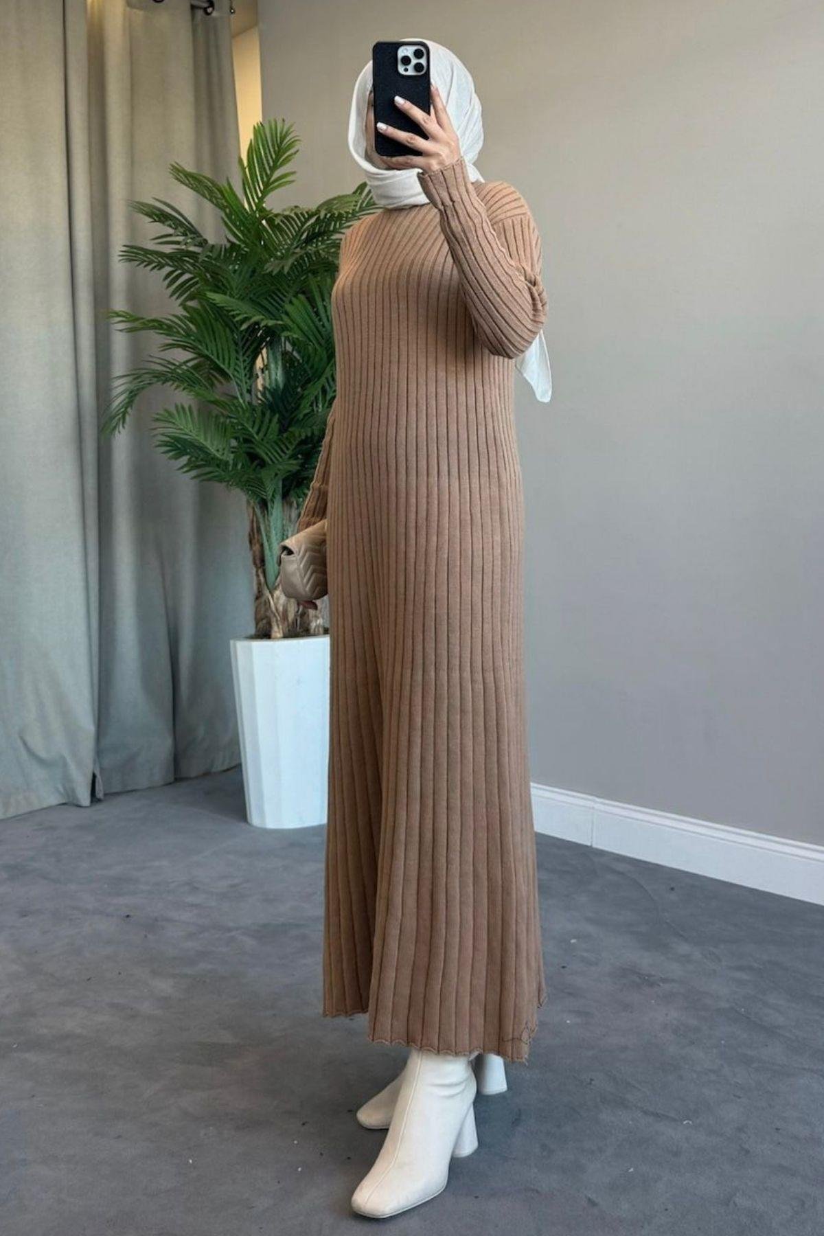 Ahsen Triko Elbise Camel, Fiyatları 