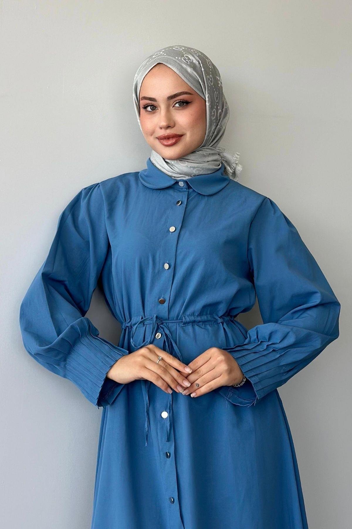 Ahu Poplin Elbise İndigo, Fiyatları 