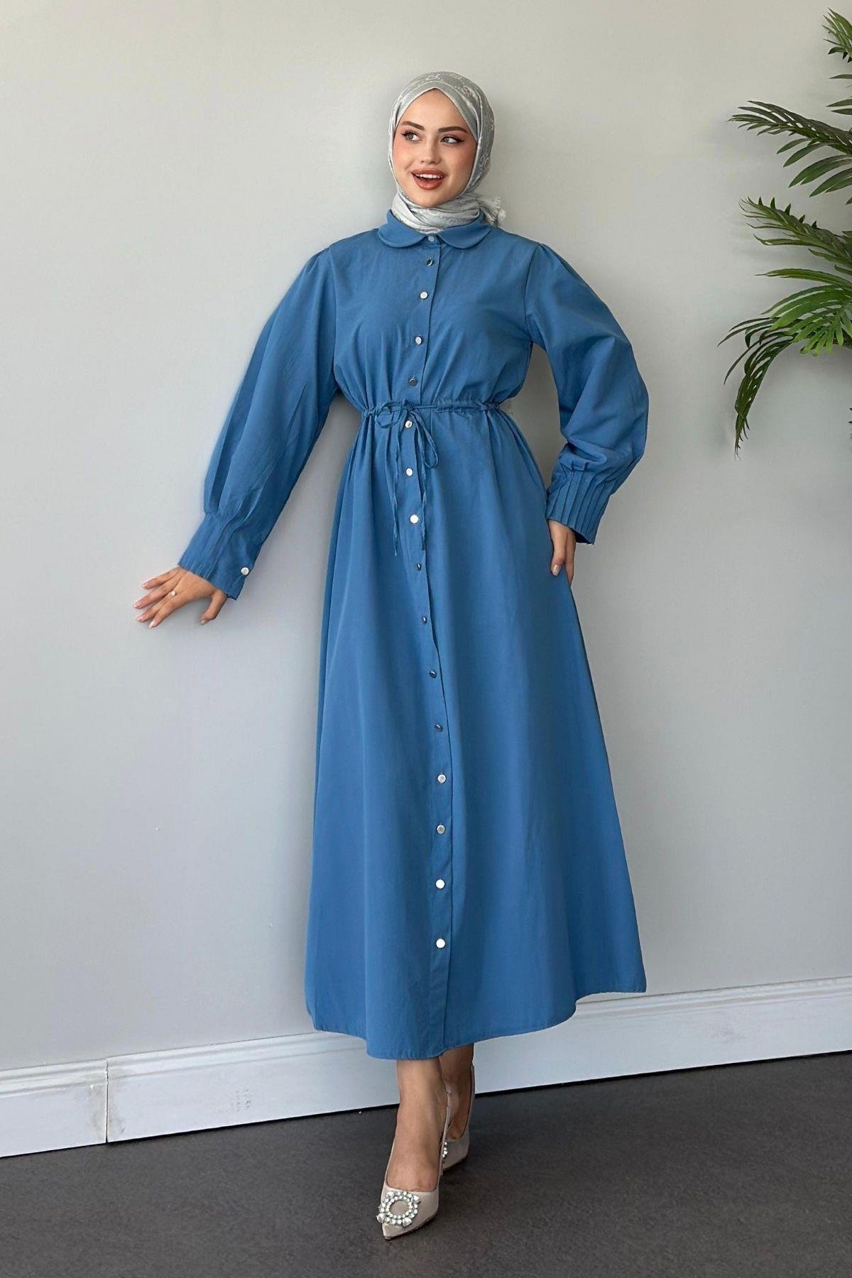 Ahu Poplin Elbise İndigo, Fiyatları 