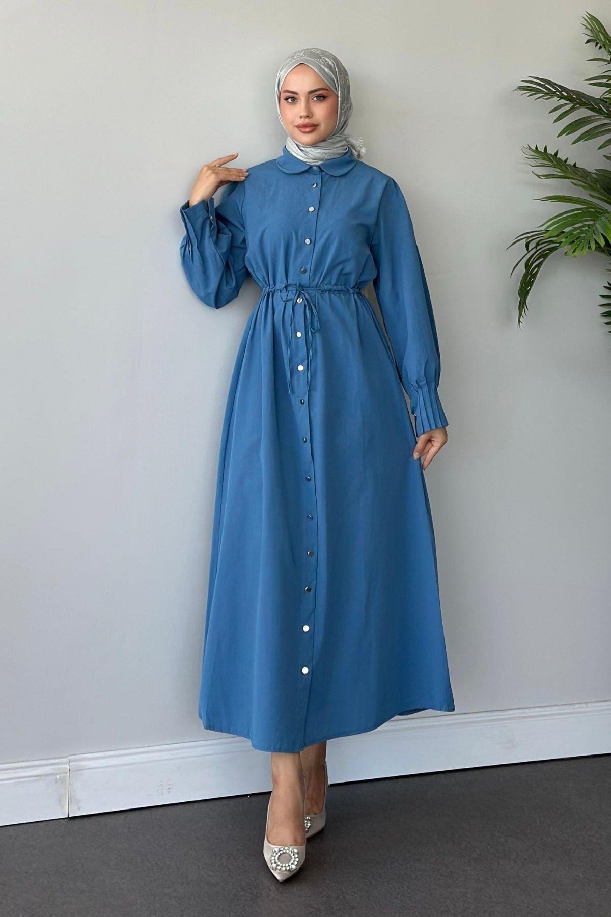 Ahu Poplin Elbise İndigo, Fiyatları 