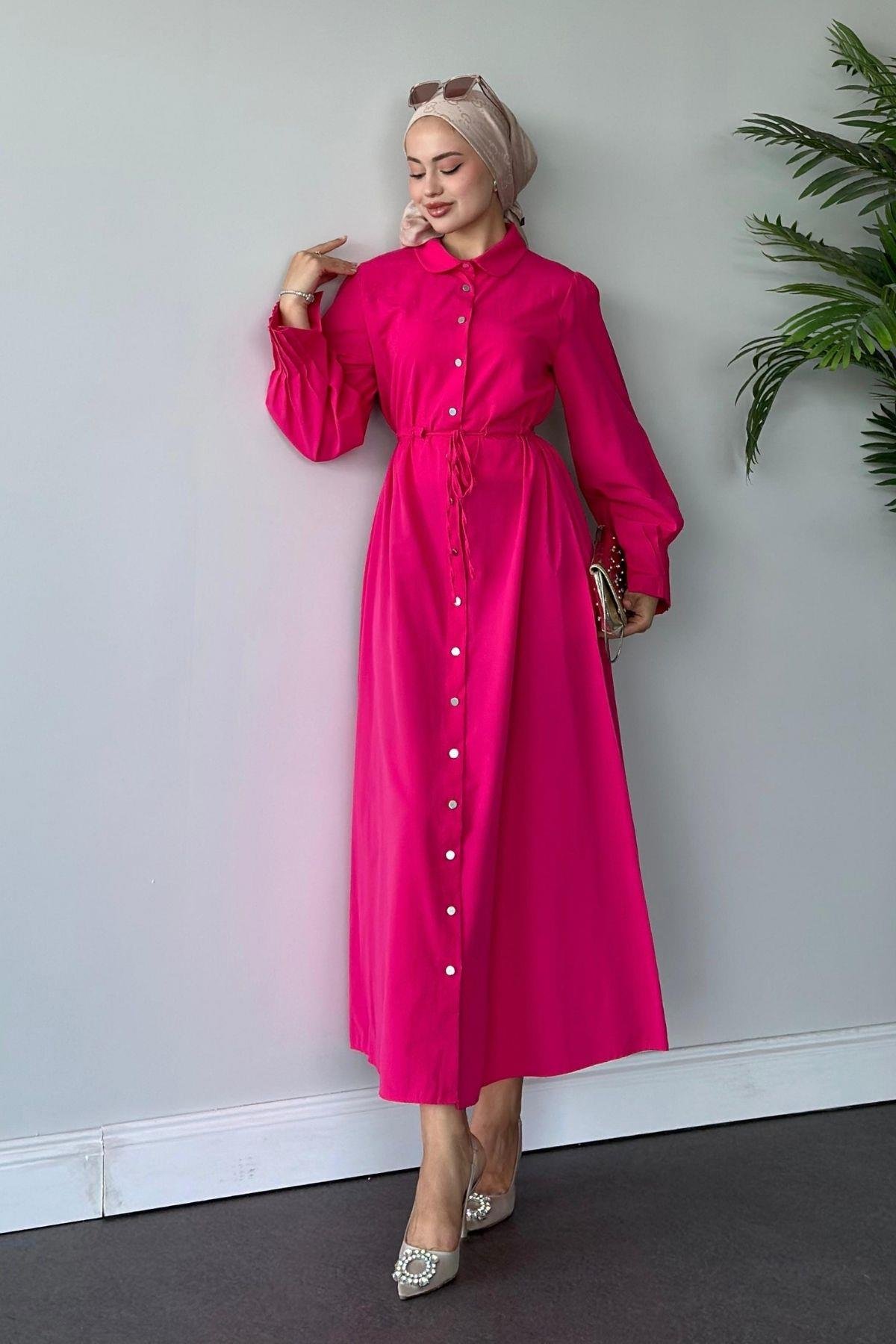 Ahu Poplin Elbise Pembe, Fiyatları 