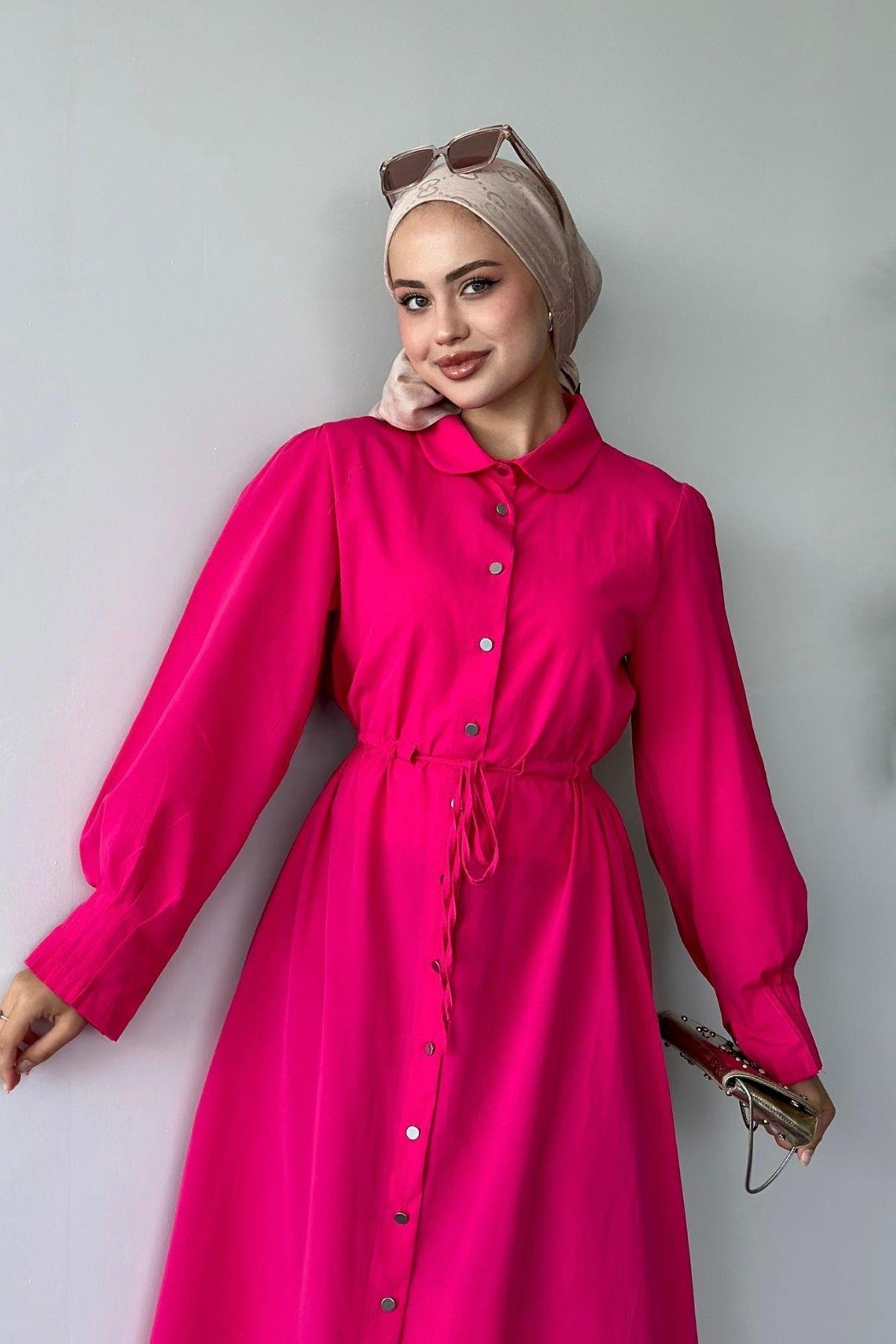 Ahu Poplin Elbise Pembe, Fiyatları 