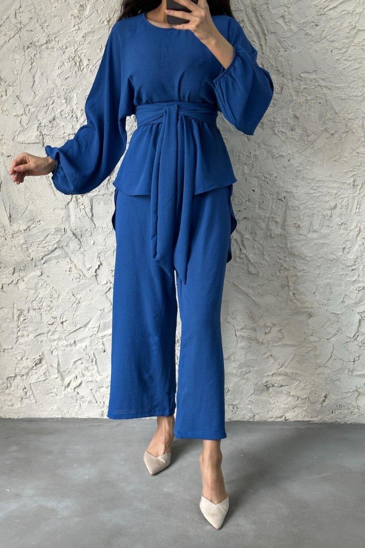 Airobin Kemerli Takım İndigo, Fiyatları Airobin Kemerli Takım İndigo – Haza Moda | Tesettür Giyim