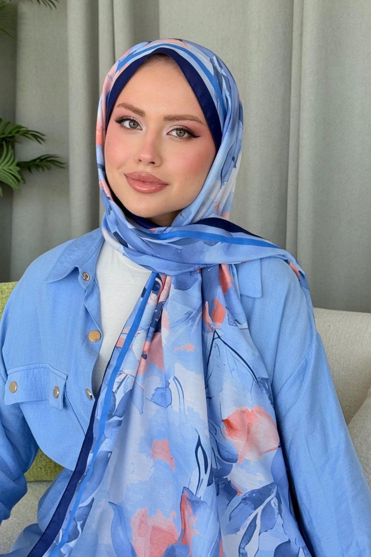 Alaçatı Dijital Şal Bebe Mavi, Fiyatları Alaçatı Dijital Şal Bebe Mavi- Haza Moda 