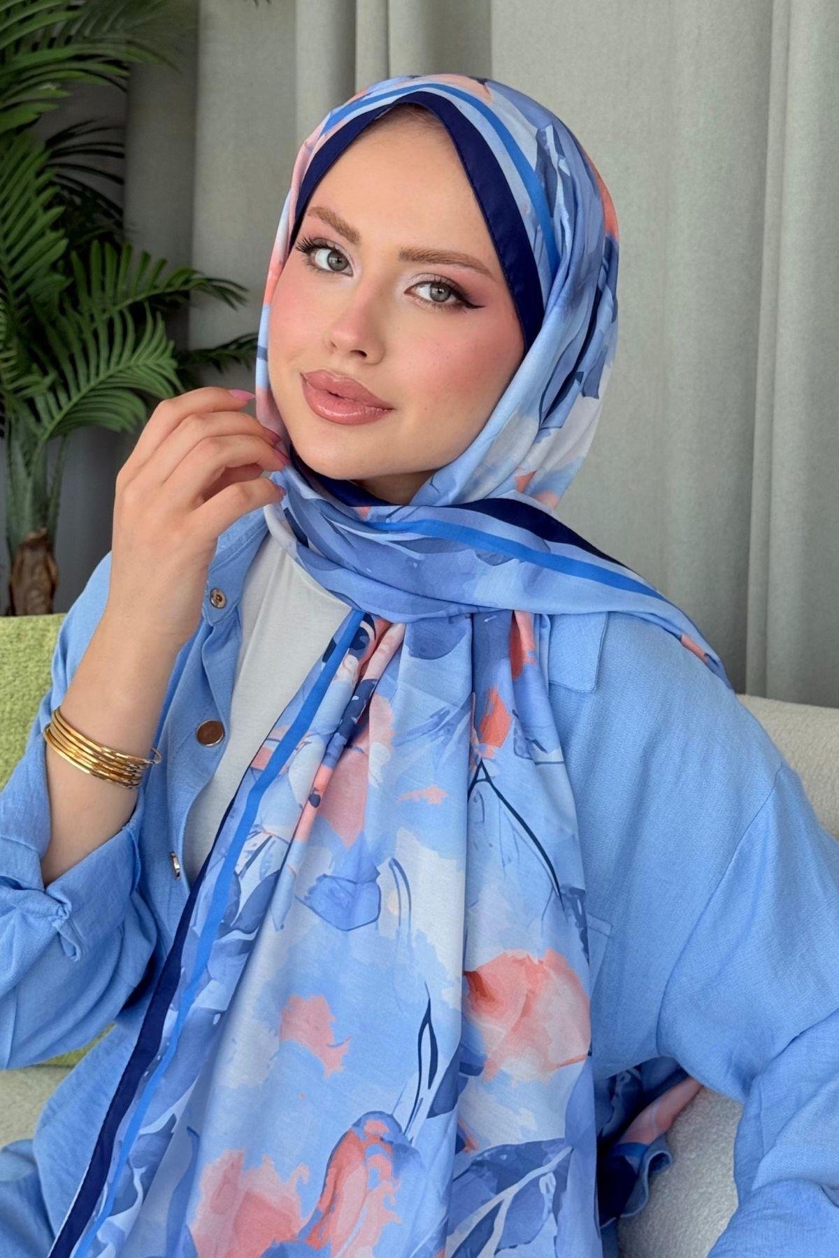 Alaçatı Dijital Şal Bebe Mavi, Fiyatları Alaçatı Dijital Şal Bebe Mavi- Haza Moda 