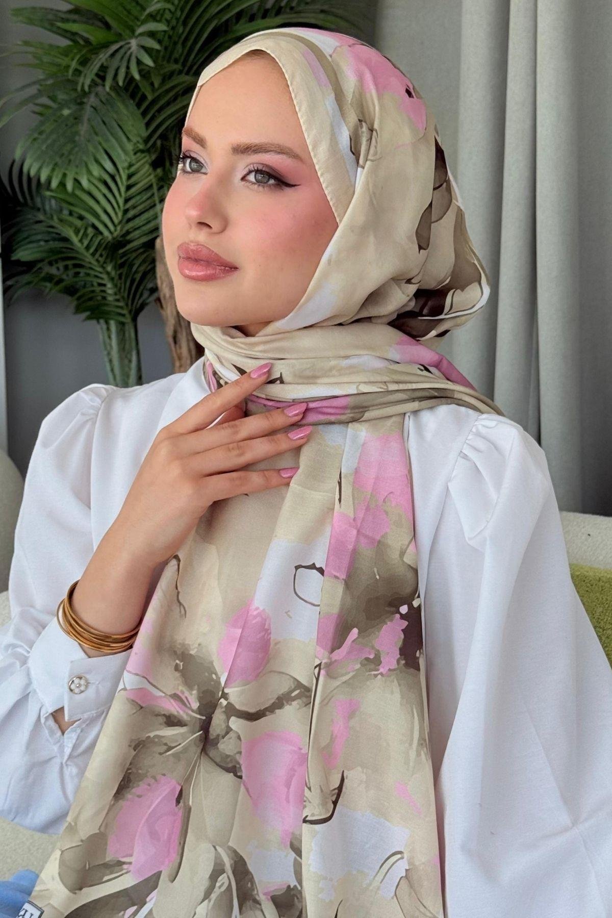 Alaçatı Dijital Şal Bej, Fiyatları Alaçatı Dijital Şal Bej- Haza Moda 