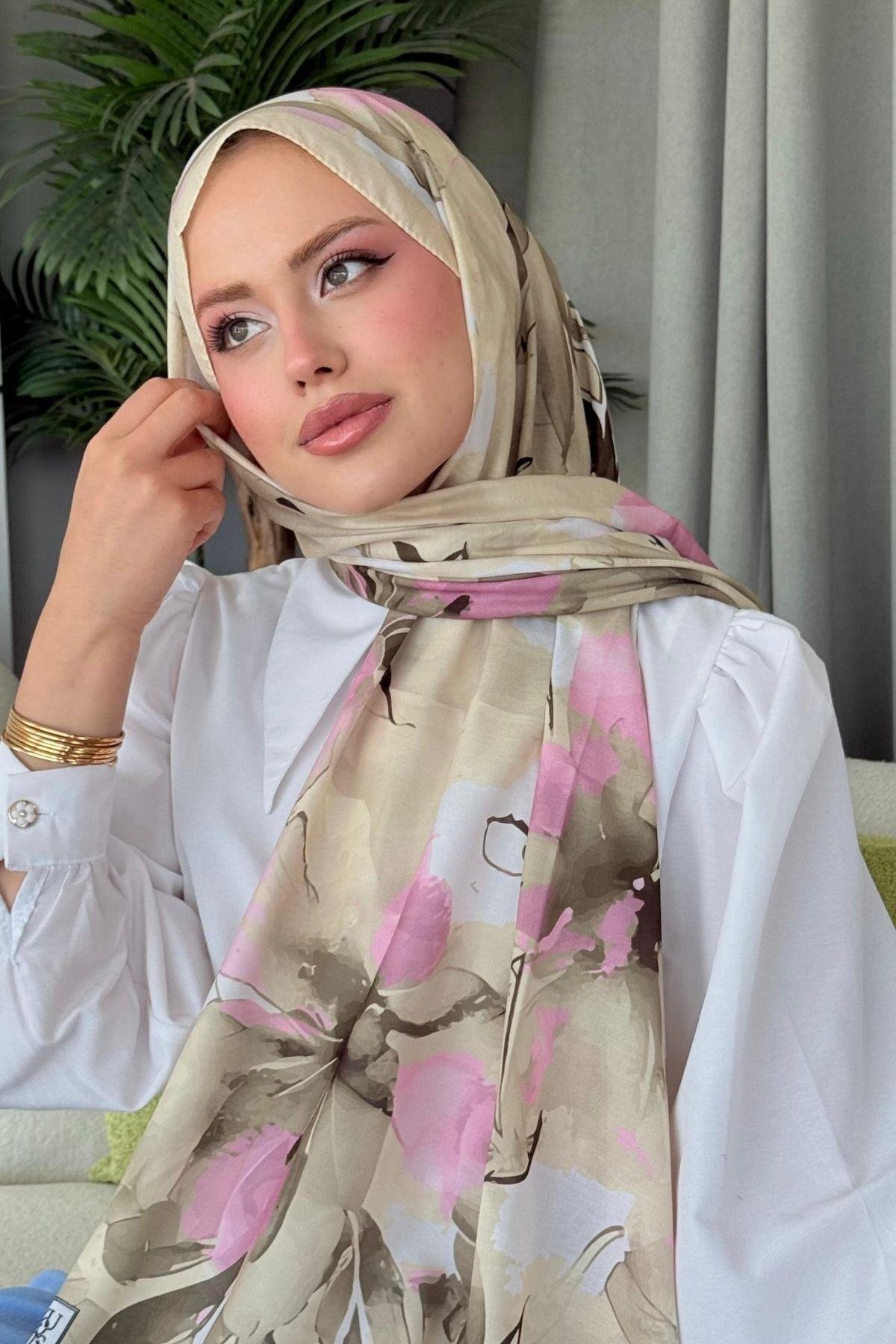 Alaçatı Dijital Şal Bej, Fiyatları Alaçatı Dijital Şal Bej- Haza Moda 