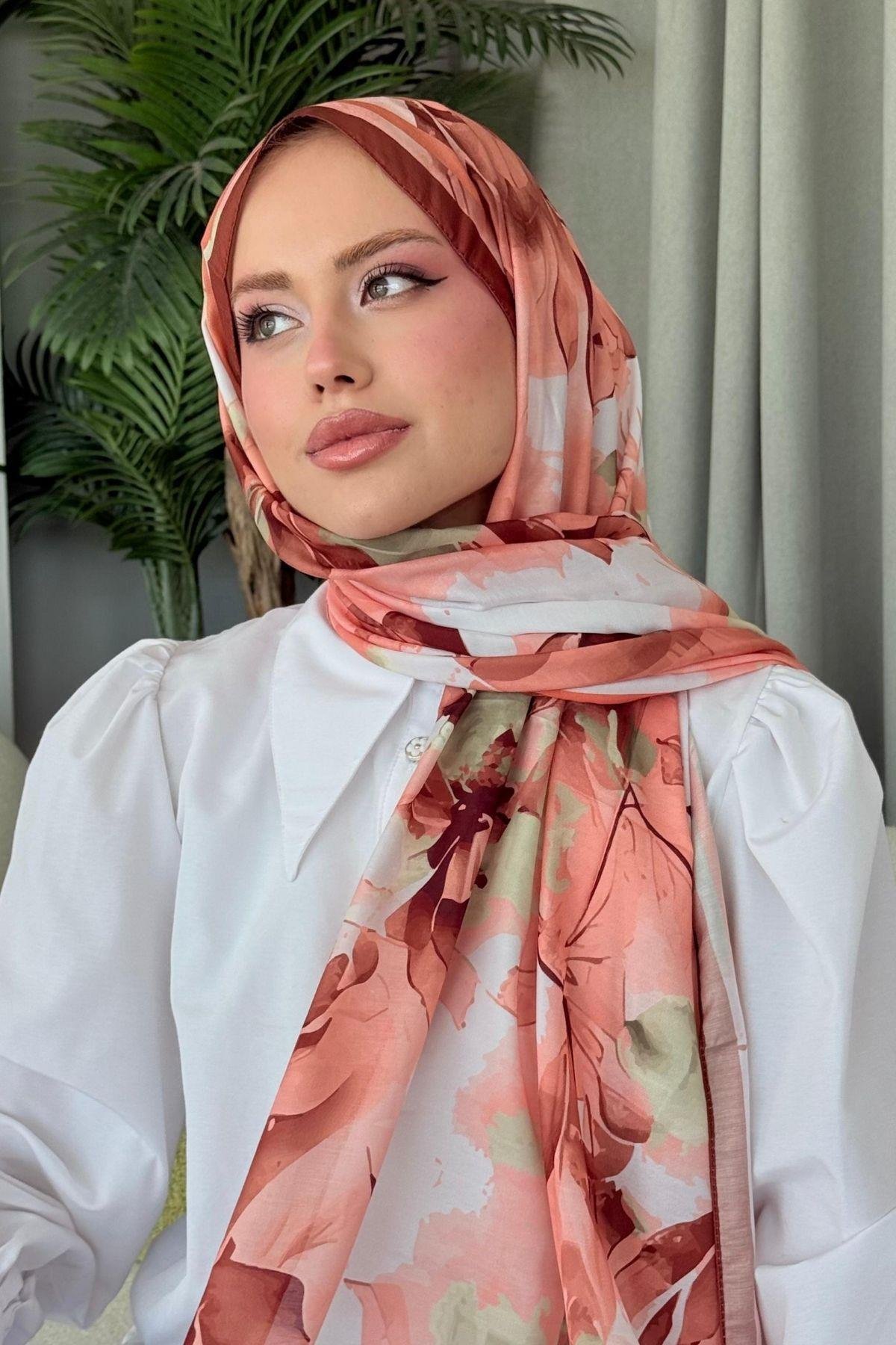 Alaçatı Dijital Şal Turuncu, Fiyatları Alaçatı Dijital Şal Turuncu- Haza Moda 