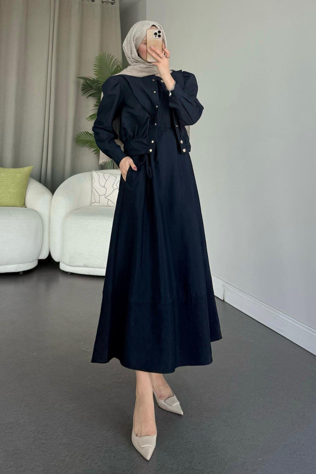 Alerli Ceketli Elbise Lacivert, Fiyatları 