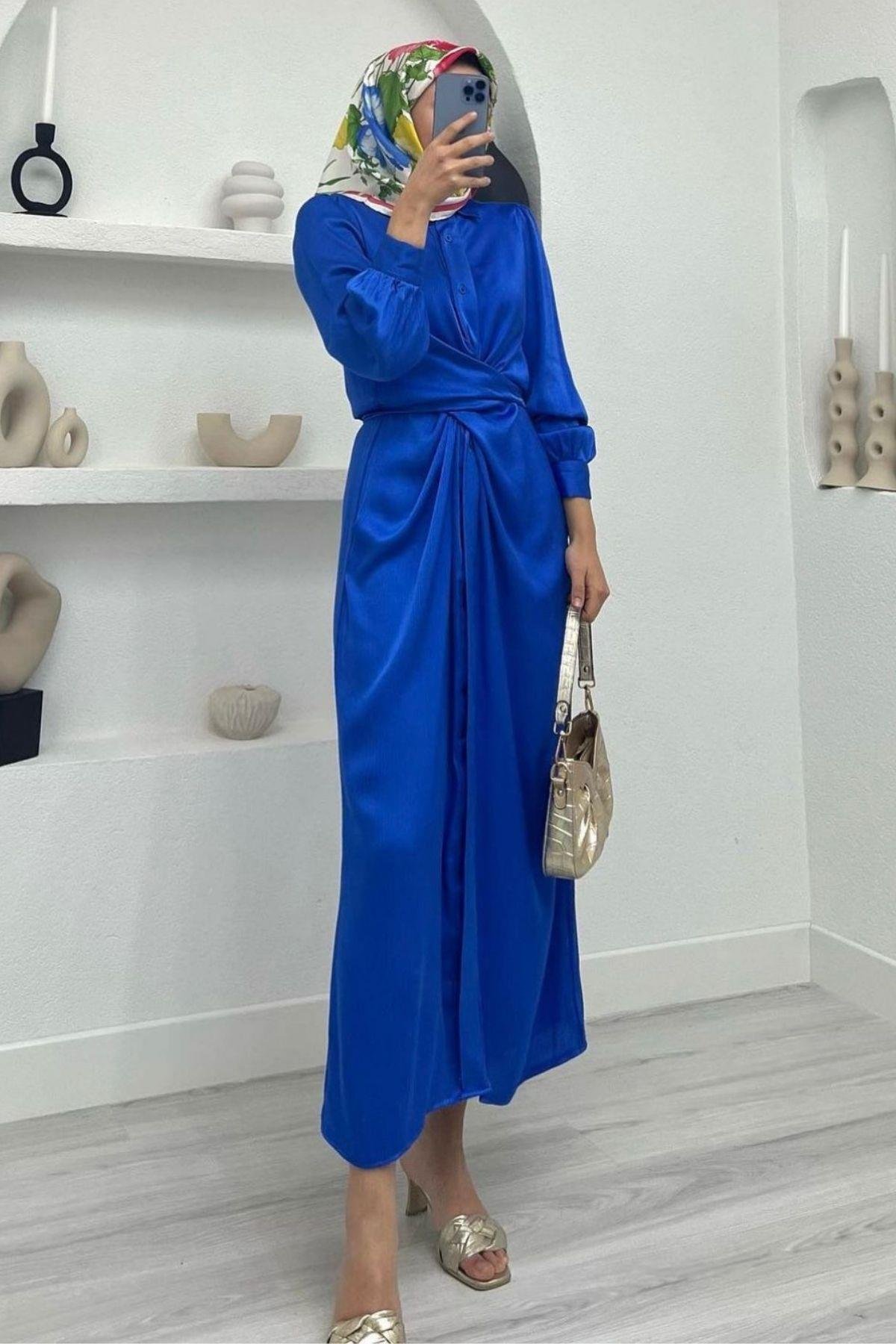 Aley Elbise Saks, Fiyatları Aley Elbise Saks – Haza Moda | Tesettür Giyim