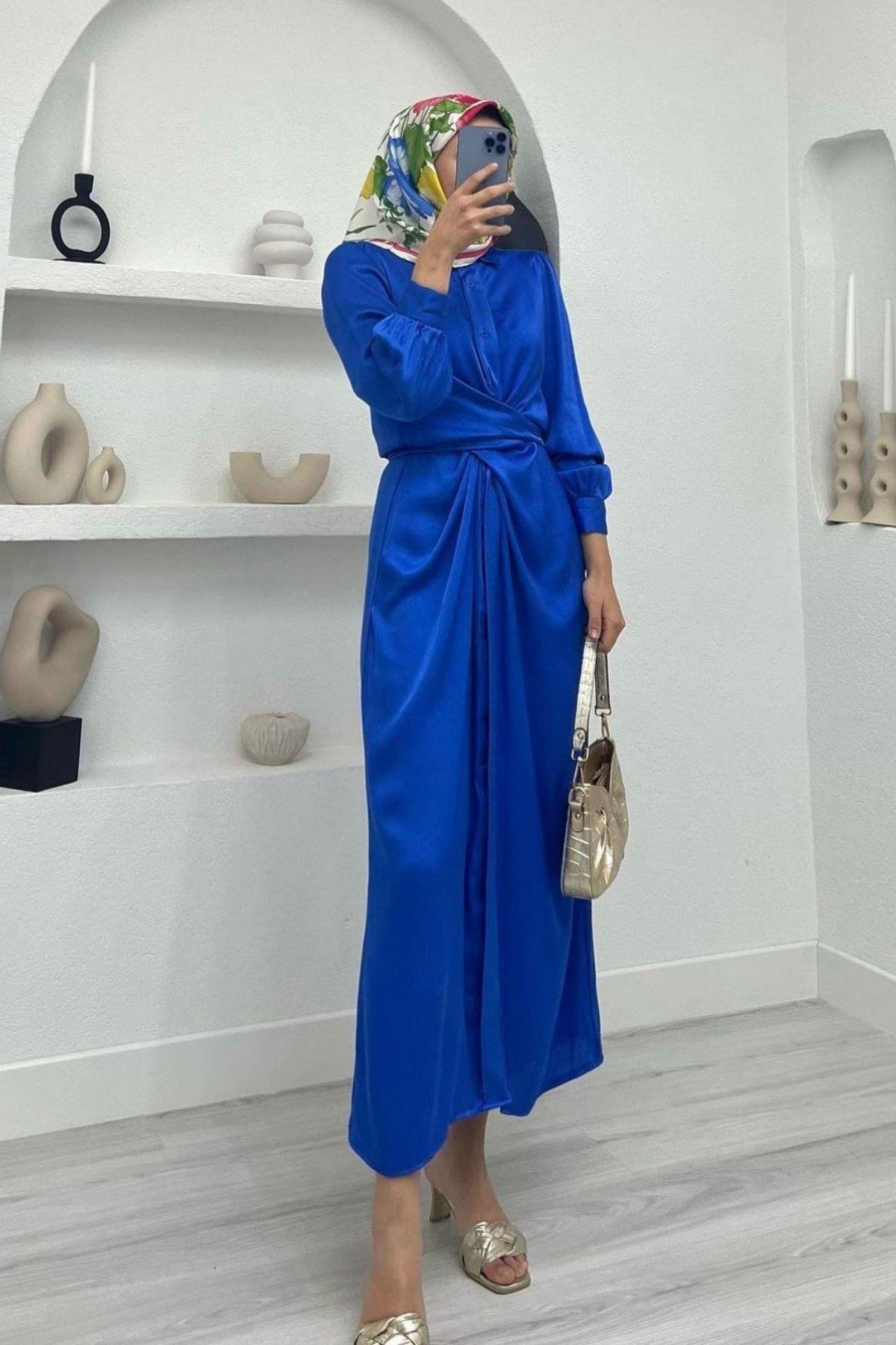 Aley Elbise Saks, Fiyatları Aley Elbise Saks – Haza Moda | Tesettür Giyim