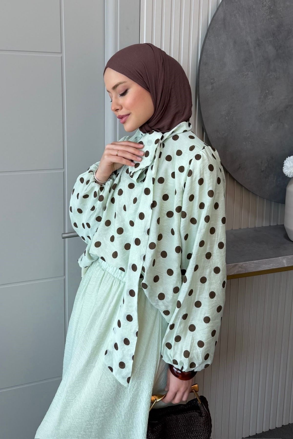 Amelia Puantiyeli Etekli Takım Mint, Fiyatları 