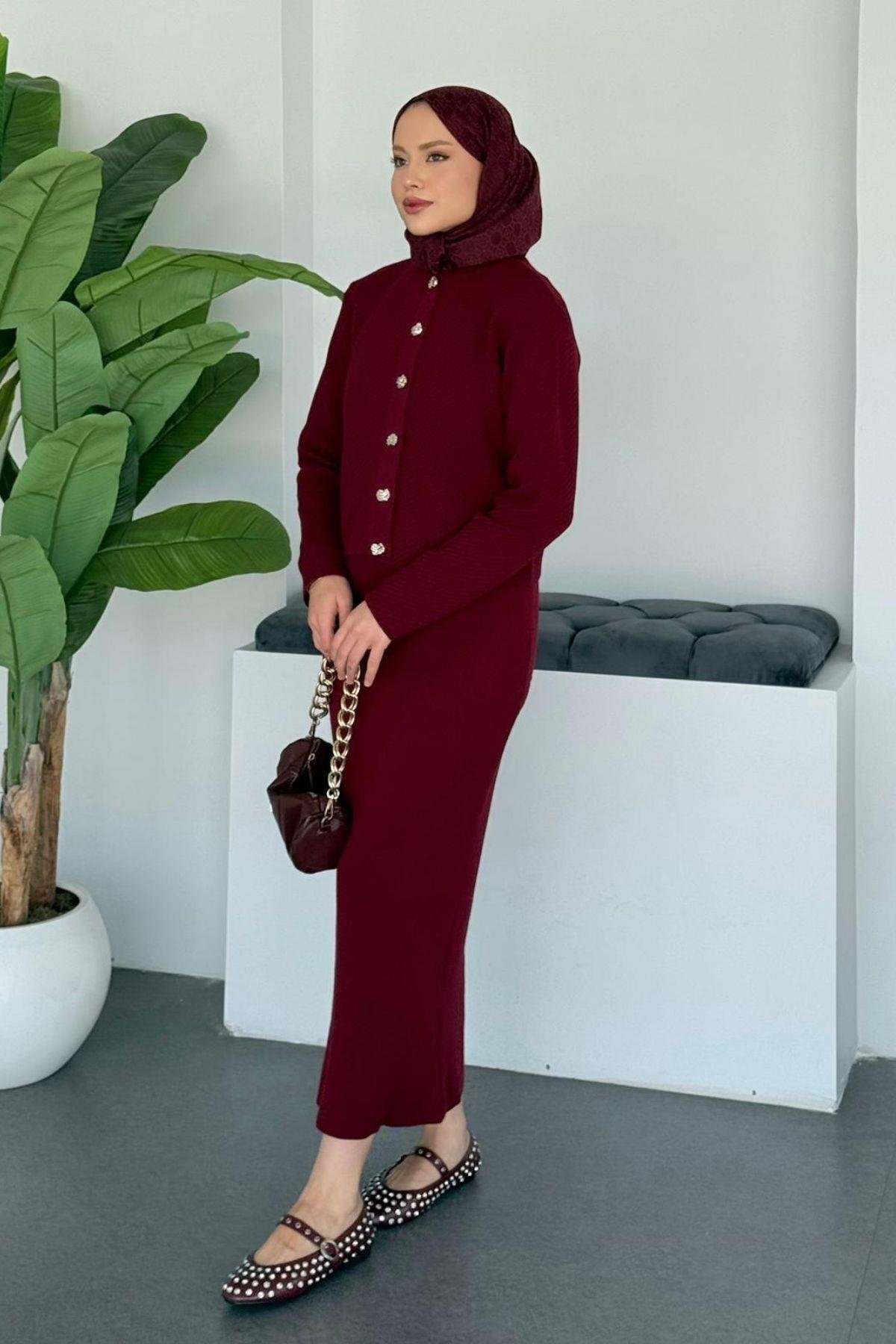 Amor Croplu Elbise Bordo, Fiyatları 