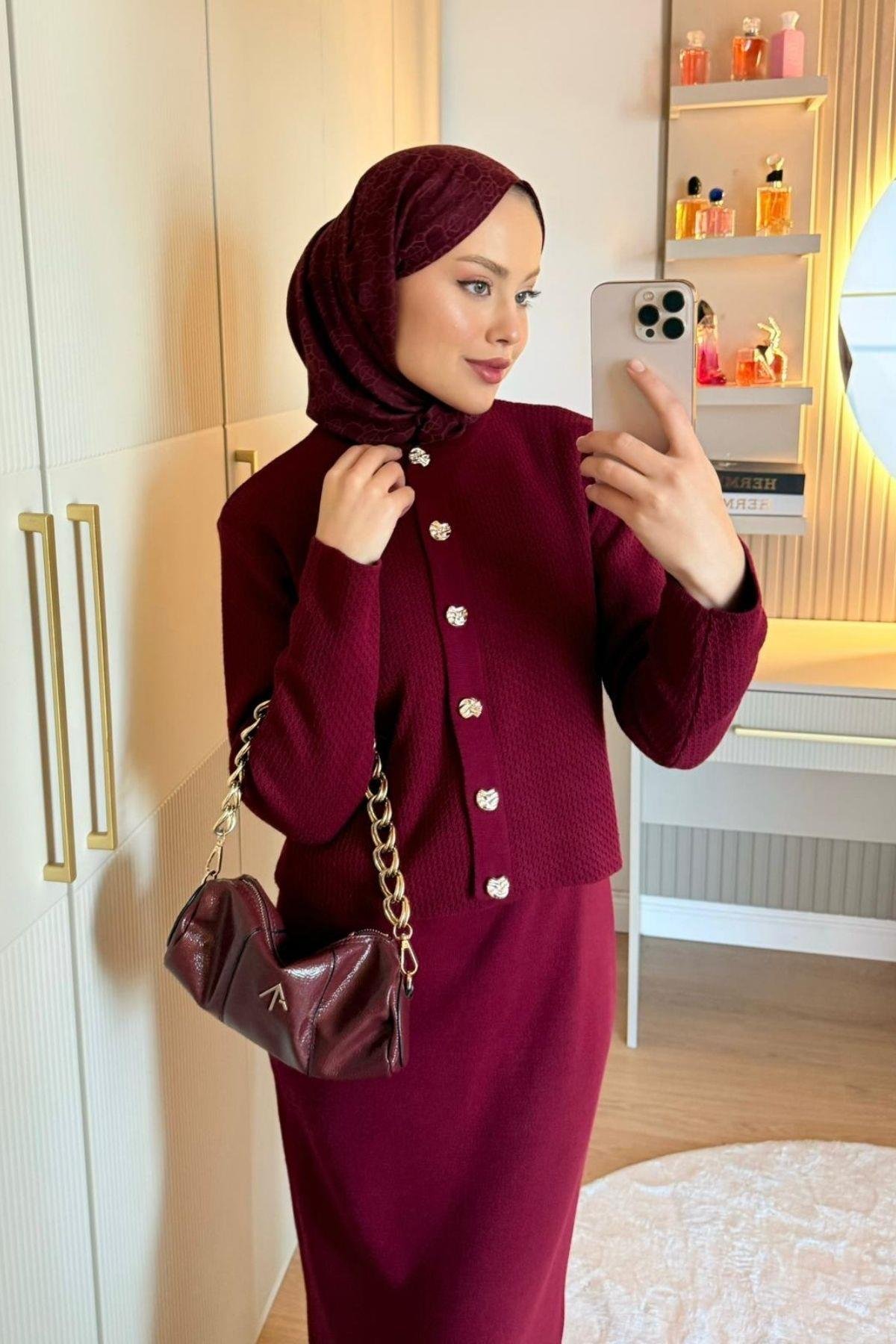 Amor Croplu Elbise Bordo, Fiyatları 