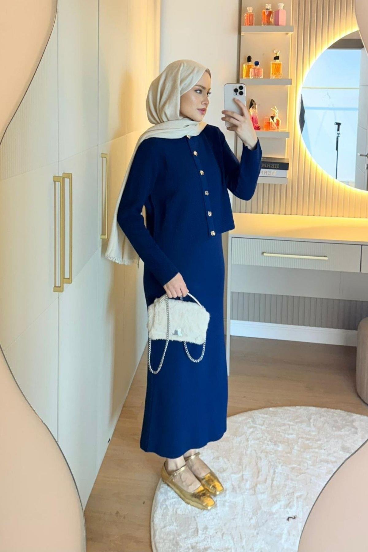 Amor Croplu Elbise Lacivert, Fiyatları 