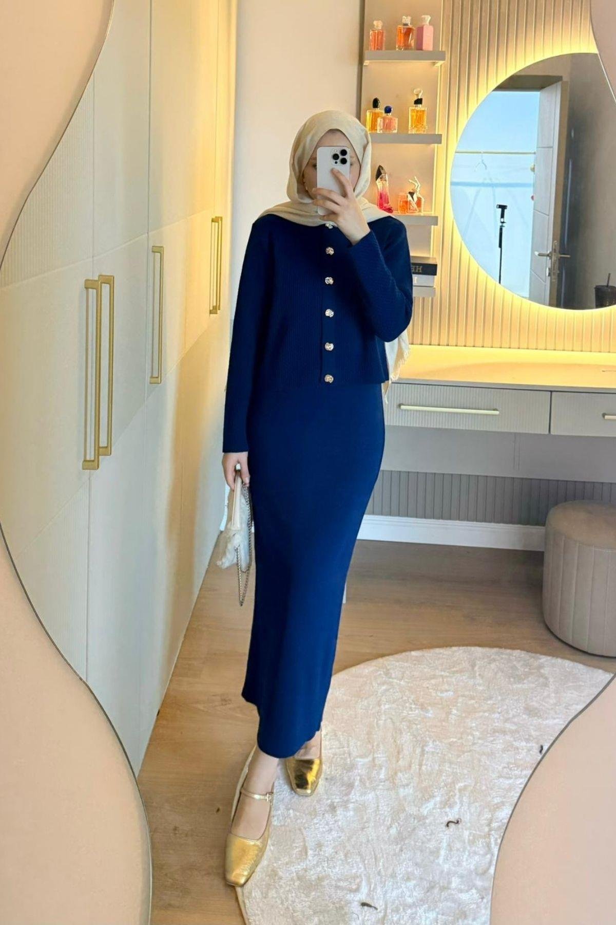 Amor Croplu Elbise Lacivert, Fiyatları 