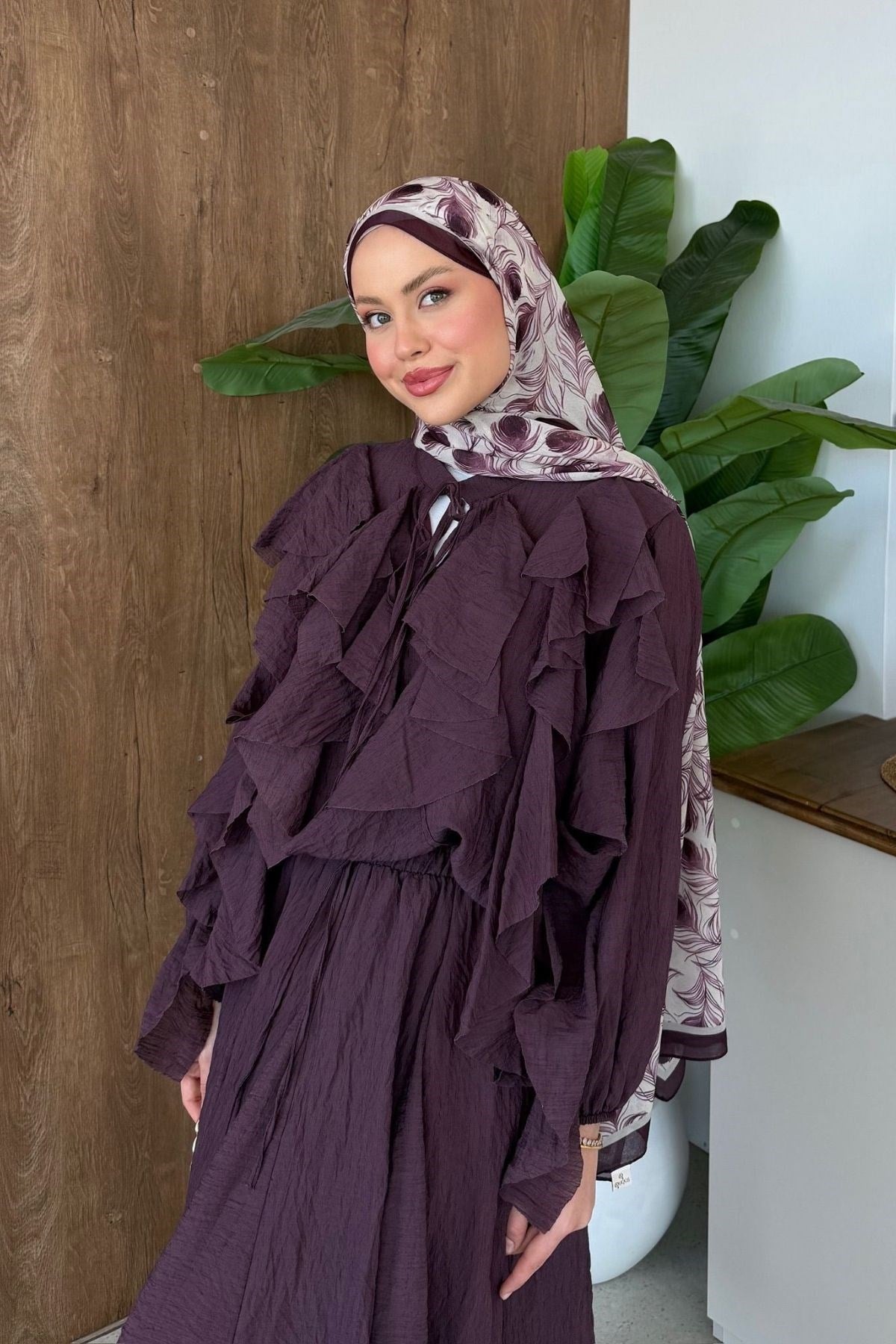 Angelina Fırfırlı Etekli Takım Mürdüm, Fiyatları 
