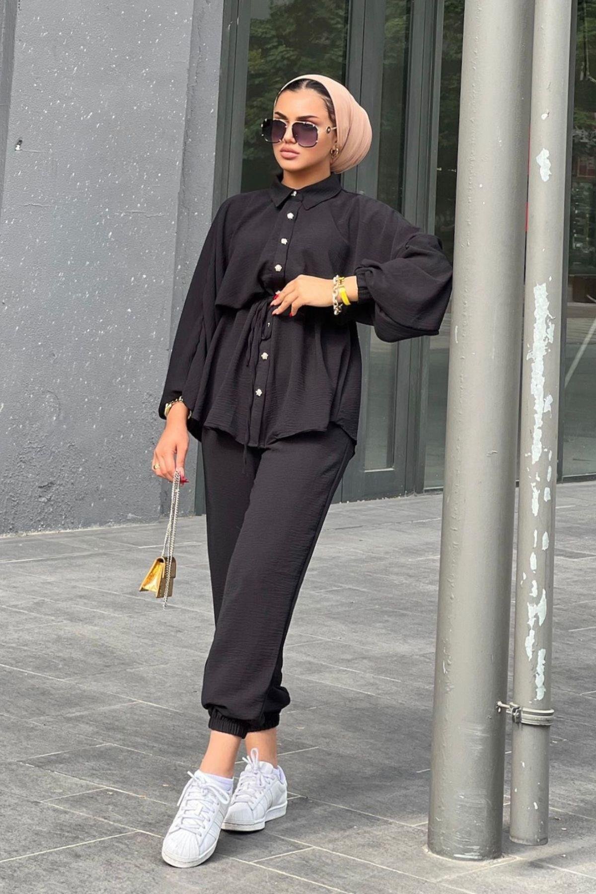 Anna Takım-SİYAH, Fiyatları Marley Takım-LİLA – Haza Moda | Tesettür Giyim 