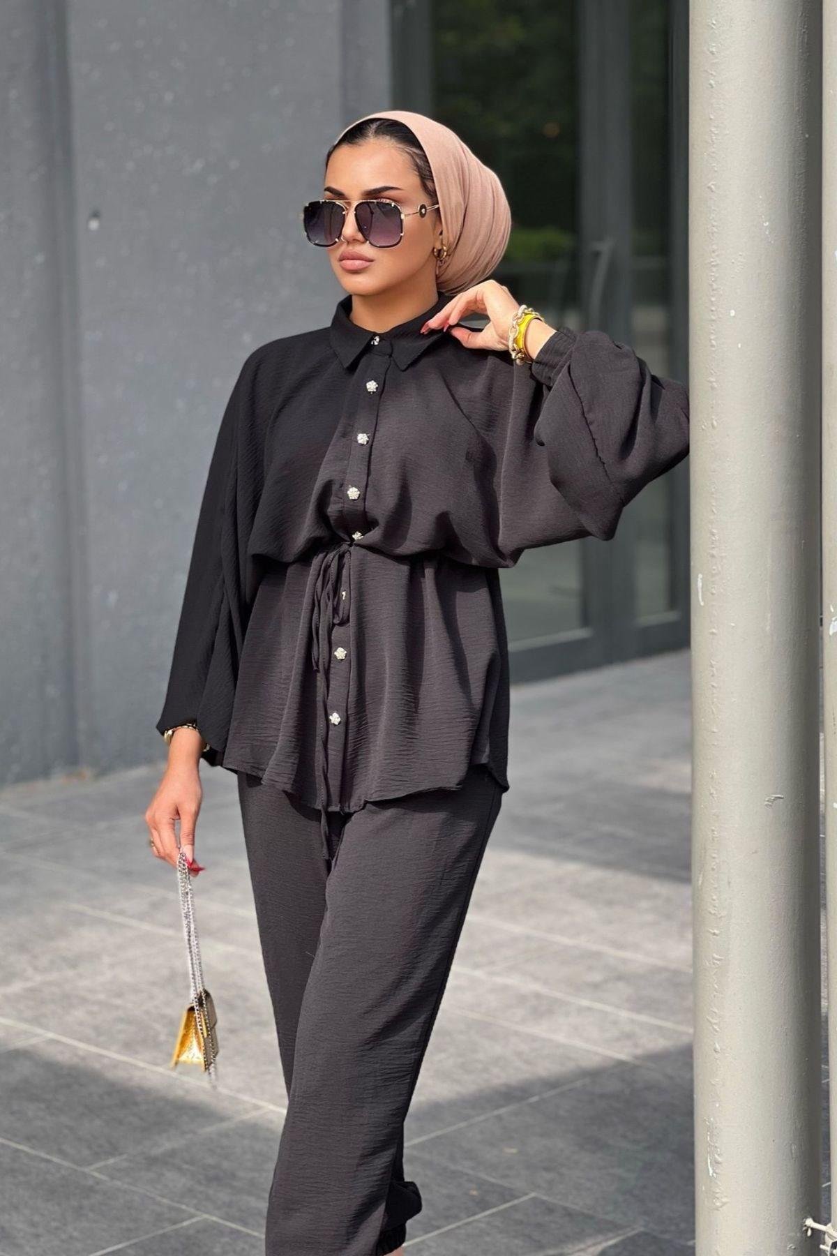 Anna Takım-SİYAH, Fiyatları Marley Takım-LİLA – Haza Moda | Tesettür Giyim 