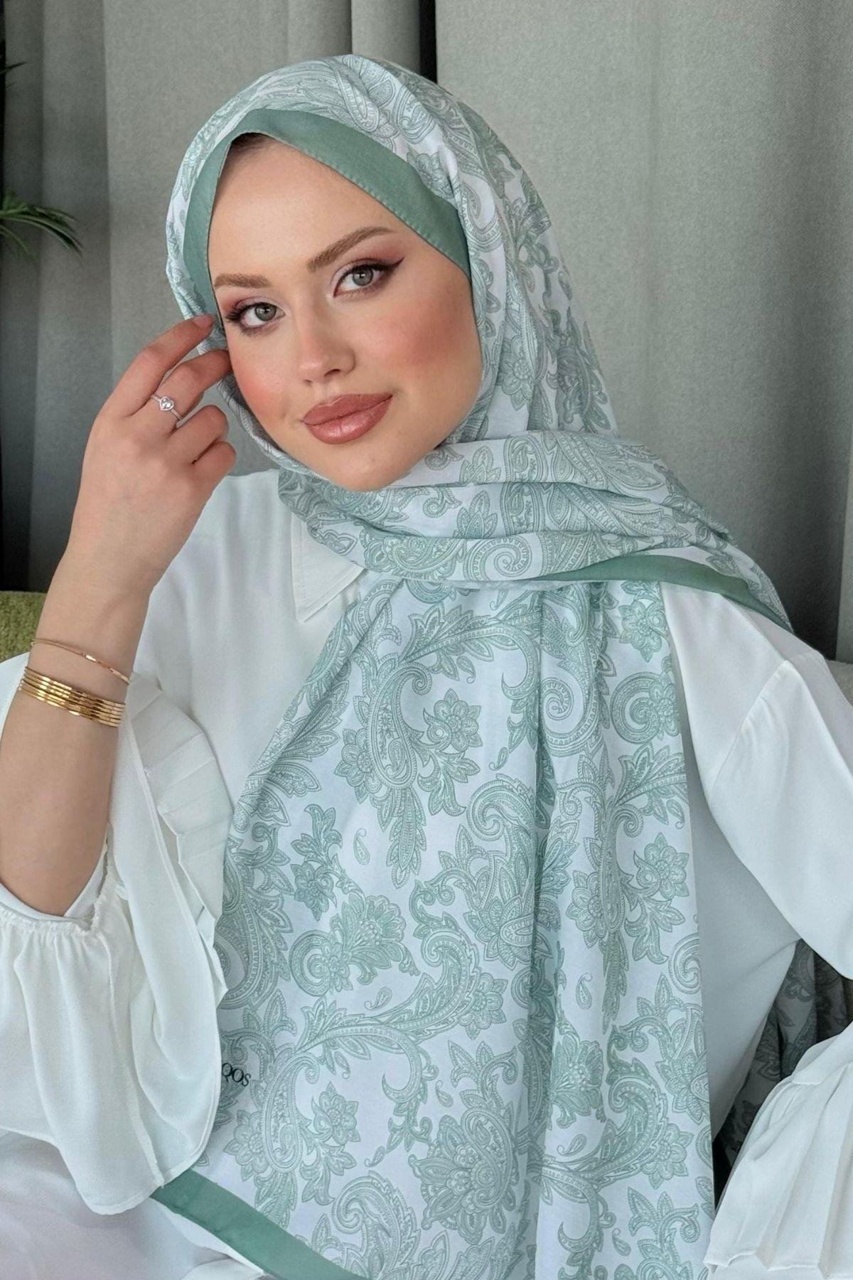 Aras Desen Dijital Şal Mint, Fiyatları Aras Desen Dijital Şal Mint- Haza Moda 