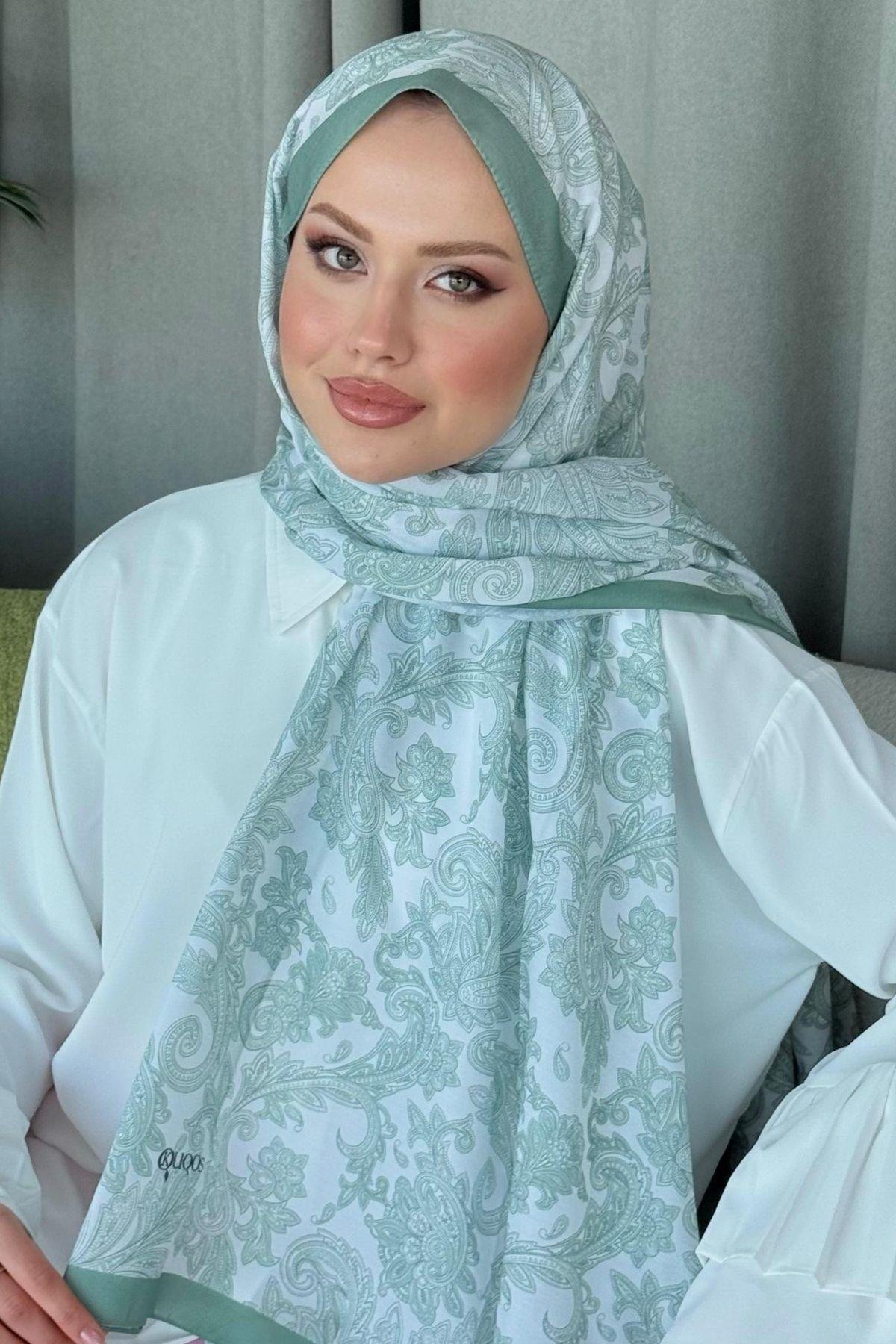 Aras Desen Dijital Şal Mint, Fiyatları Aras Desen Dijital Şal Mint- Haza Moda 