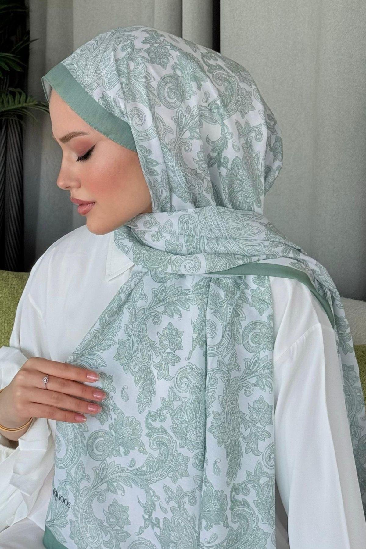 Aras Desen Dijital Şal Mint, Fiyatları Aras Desen Dijital Şal Mint- Haza Moda 