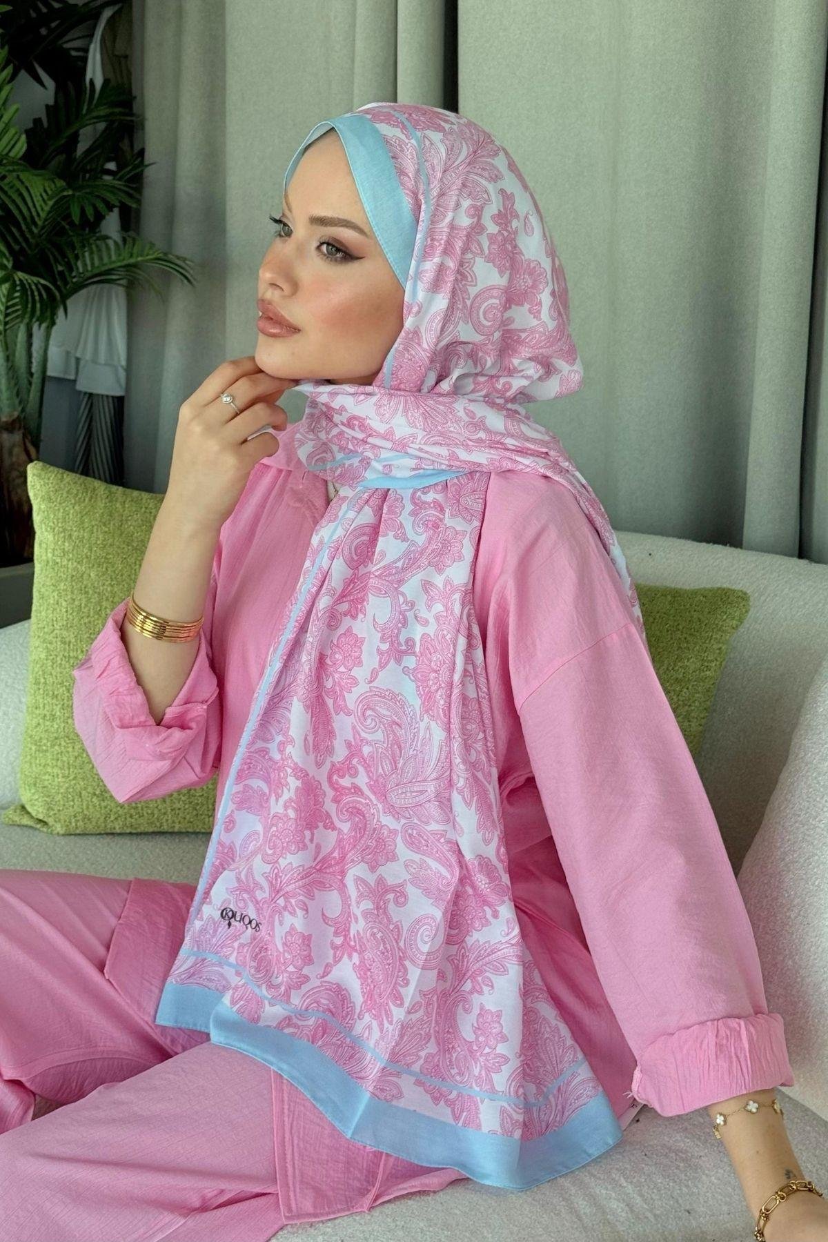 Aras Desen Dijital Şal Pembe, Fiyatları Aras Desen Dijital Şal Pembe- Haza Moda 