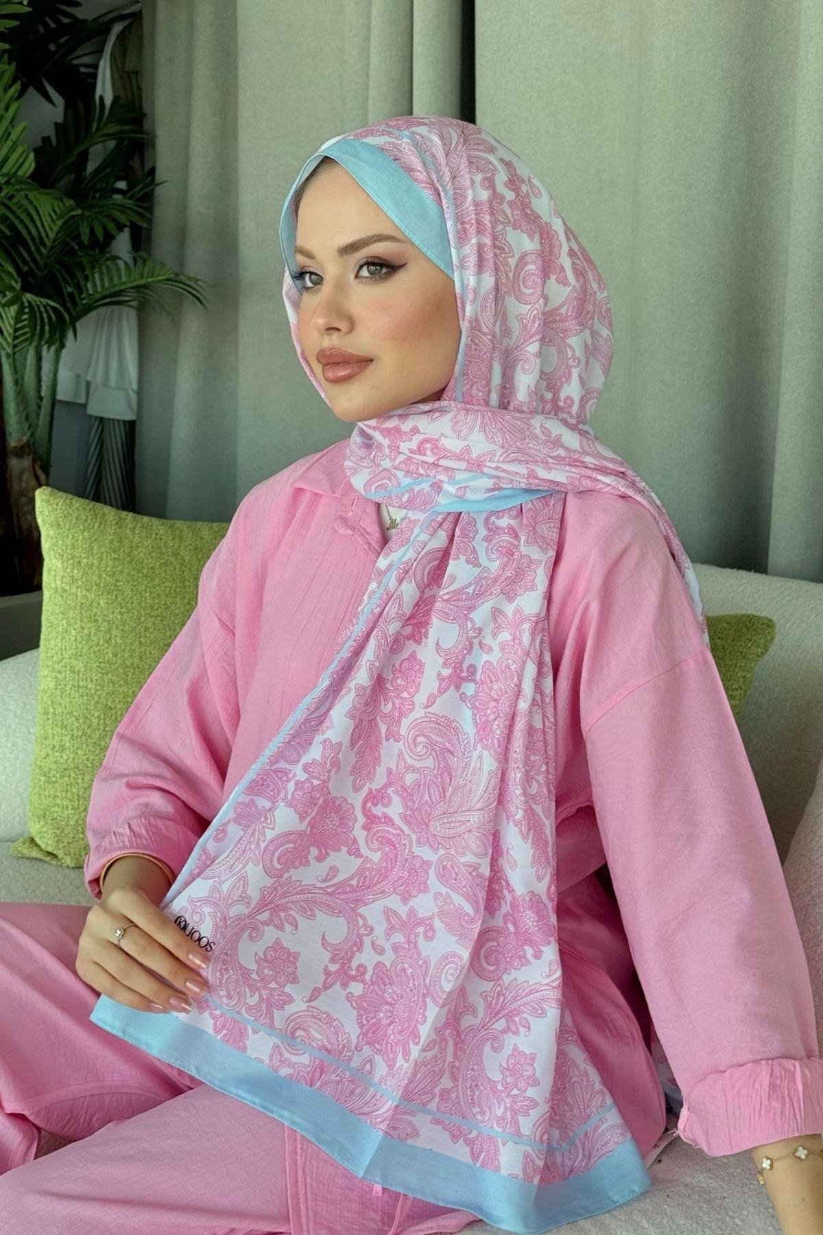 Aras Desen Dijital Şal Pembe, Fiyatları Aras Desen Dijital Şal Pembe- Haza Moda 