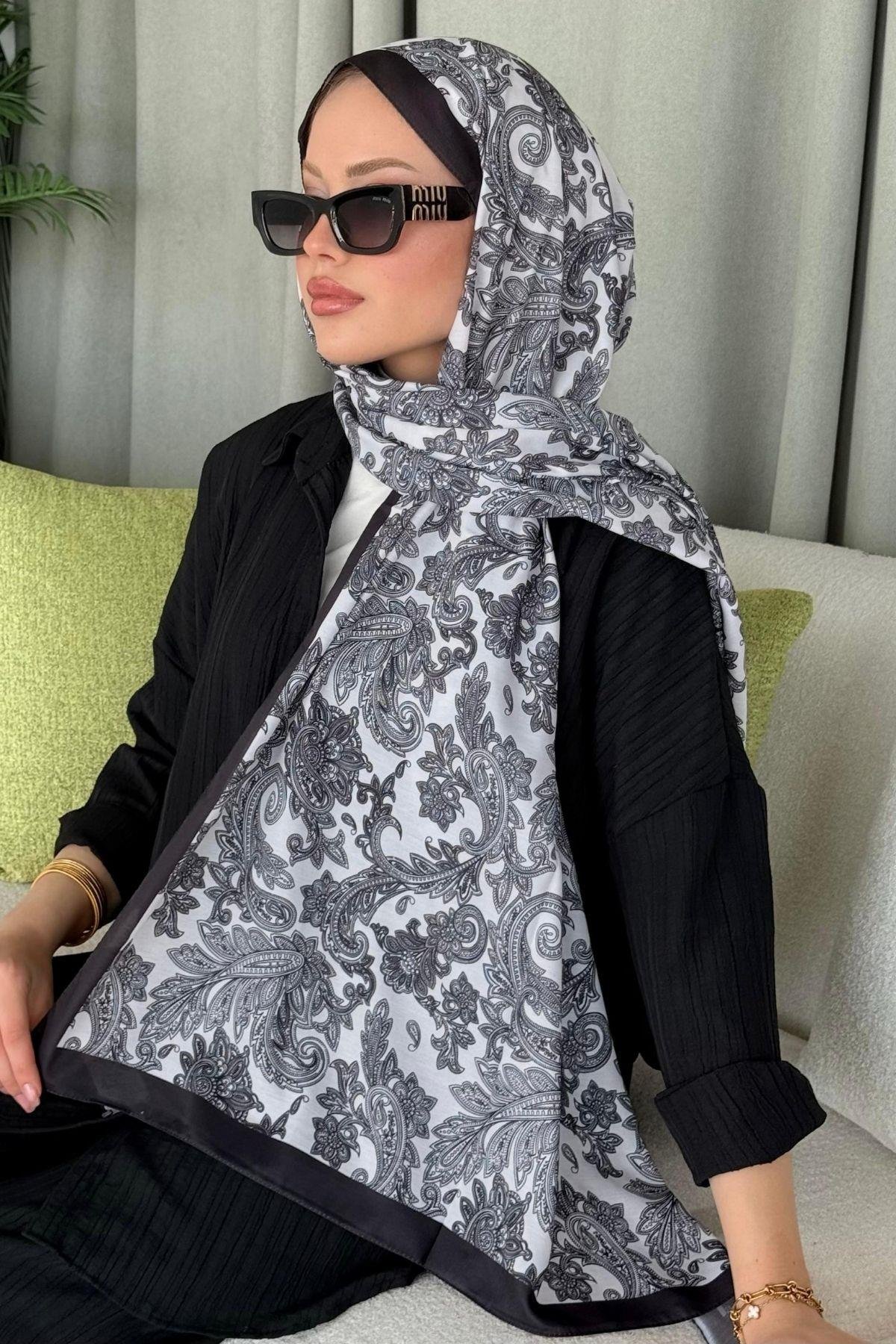 Aras Desen Dijital Şal Siyah, Fiyatları Aras Desen Dijital Şal Siyah- Haza Moda 