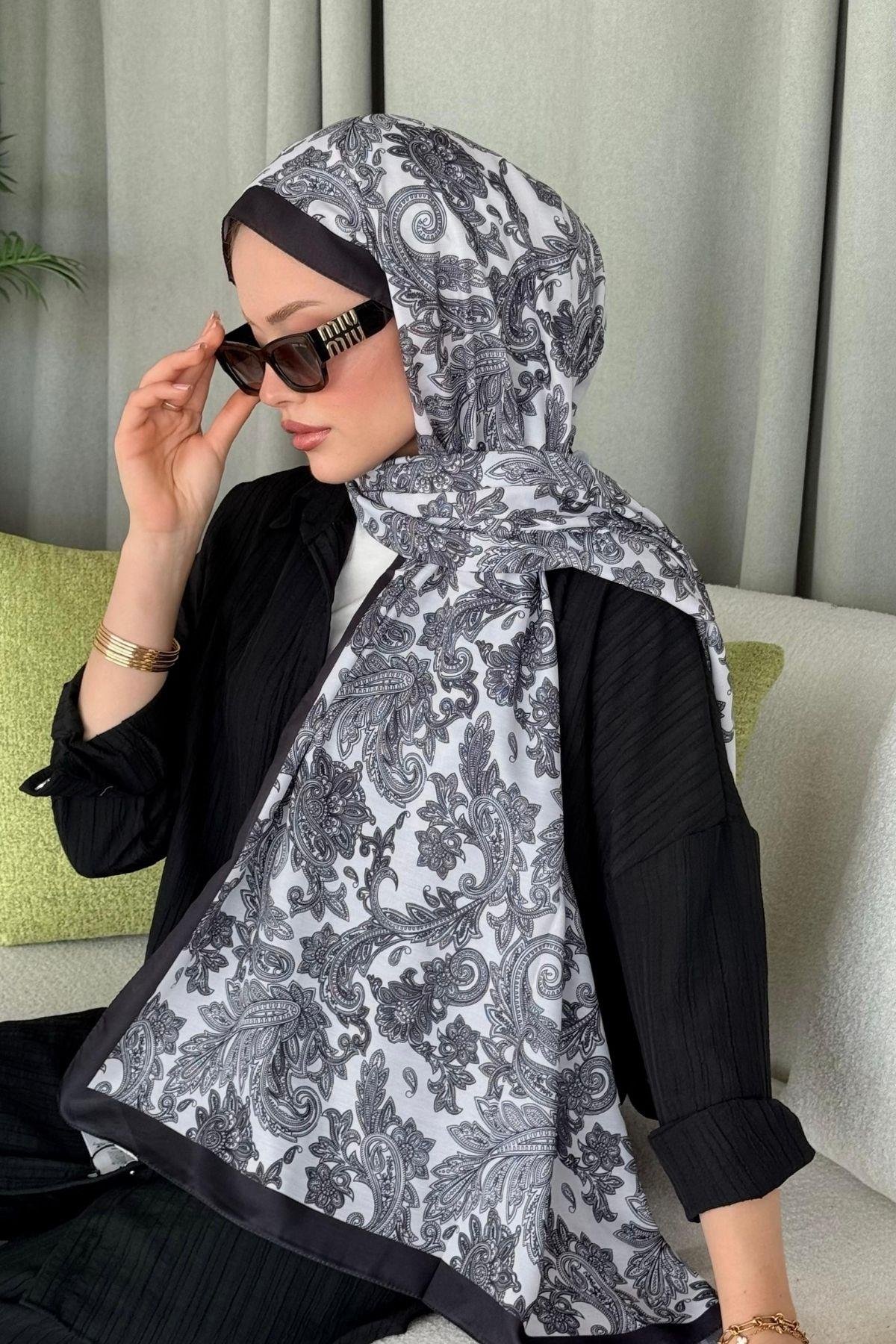 Aras Desen Dijital Şal Siyah, Fiyatları Aras Desen Dijital Şal Siyah- Haza Moda 