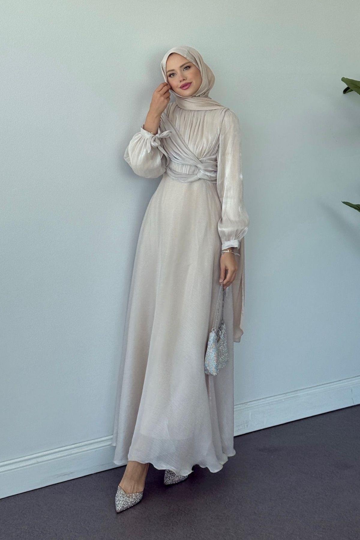 Asude Janjan Abiye Bej, Fiyatları Asude Janjan Abiye Bej- Haza Moda 