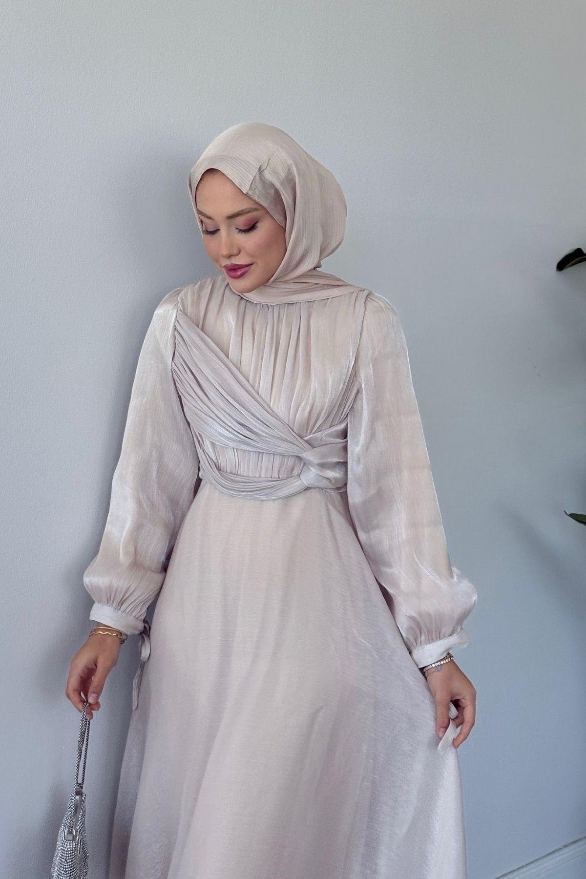 Asude Janjan Abiye Bej, Fiyatları Asude Janjan Abiye Bej- Haza Moda 