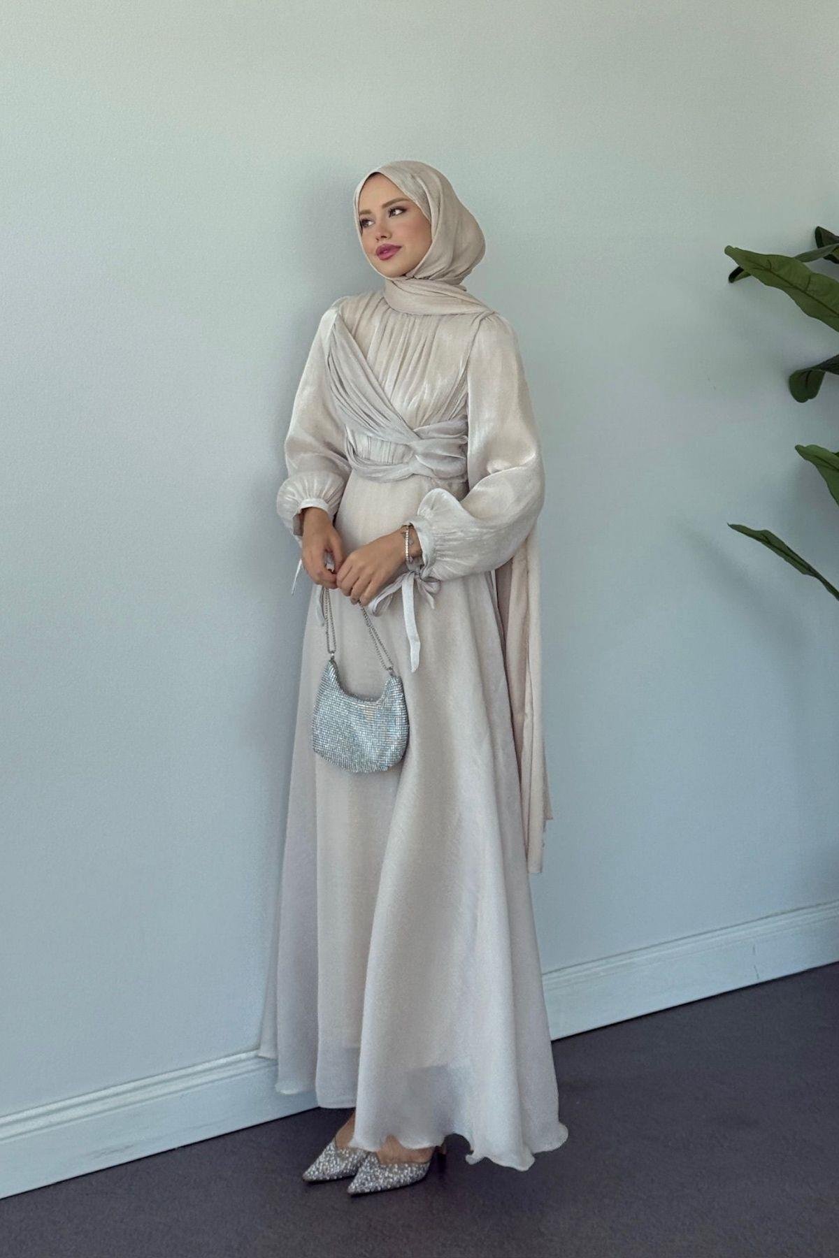 Asude Janjan Abiye Bej, Fiyatları Asude Janjan Abiye Bej- Haza Moda 