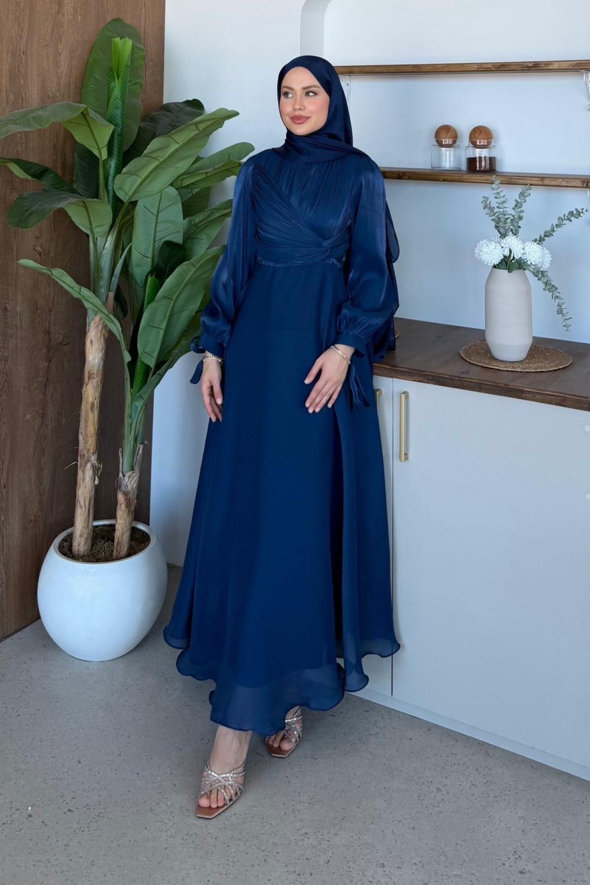 Asude Janjan Abiye Lacivert, Fiyatları Asude Janjan Abiye Lacivert- Haza Moda 