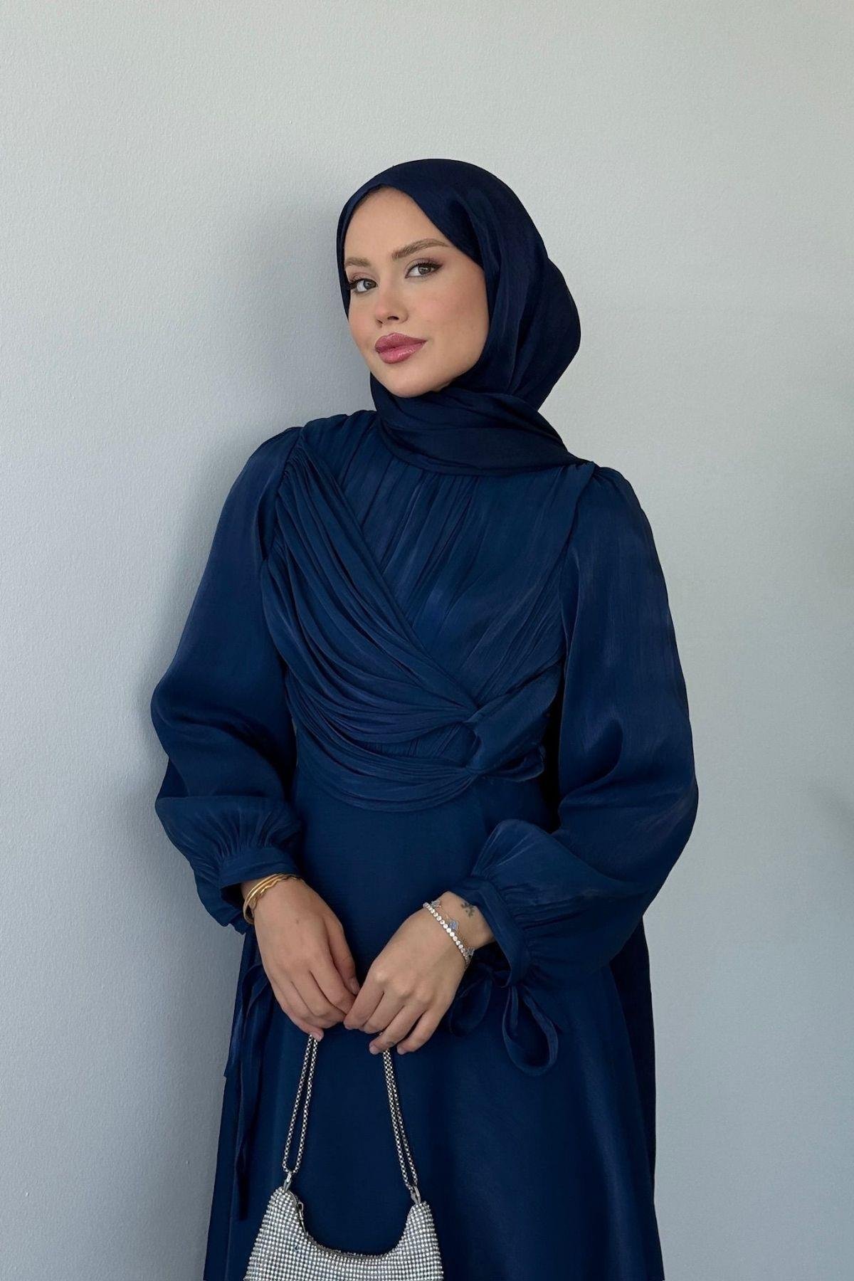 Asude Janjan Abiye Lacivert, Fiyatları Asude Janjan Abiye Lacivert- Haza Moda 