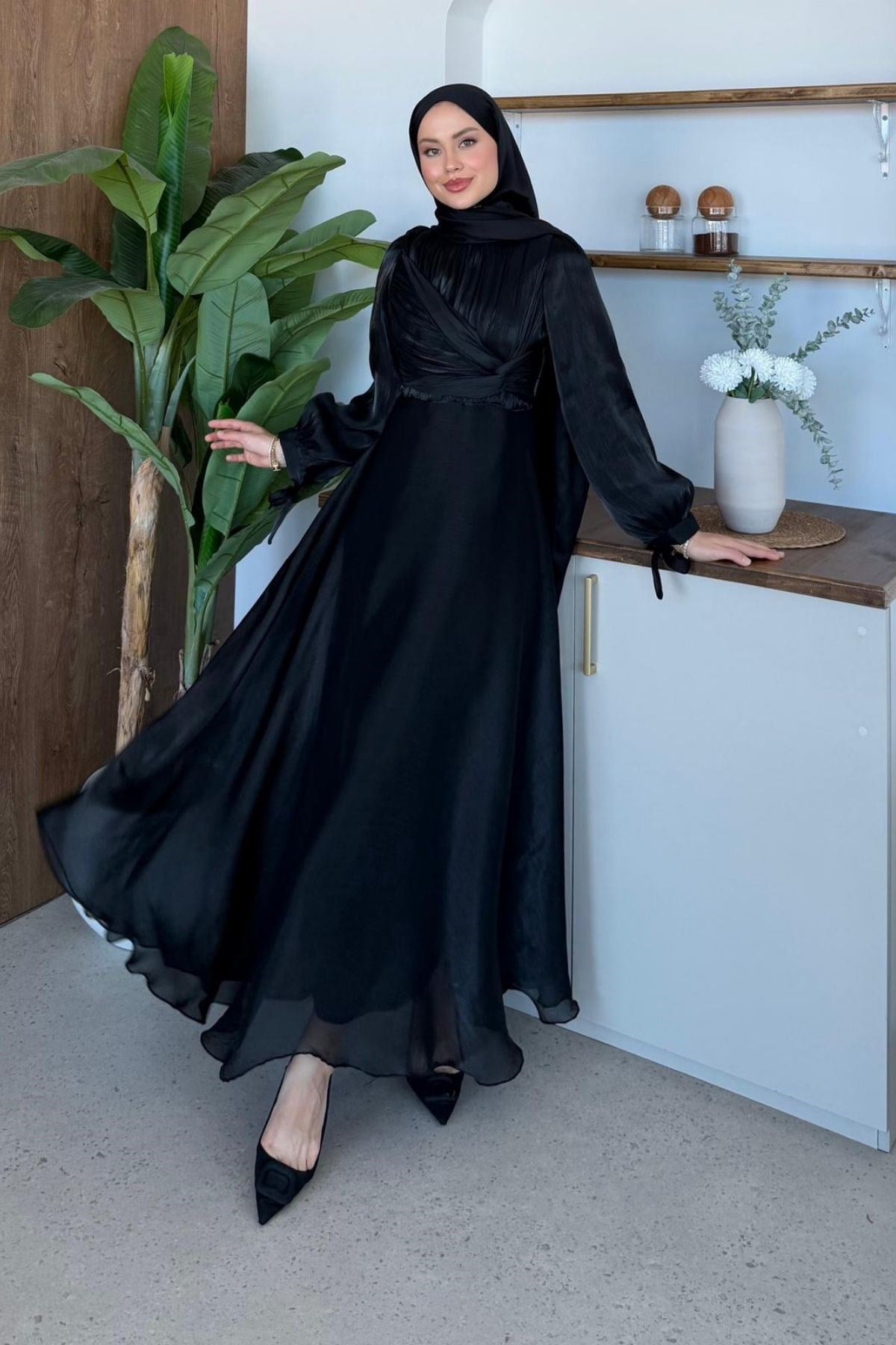 Asude Janjan Abiye Siyah, Fiyatları Asude Janjan Abiye Siyah- Haza Moda 