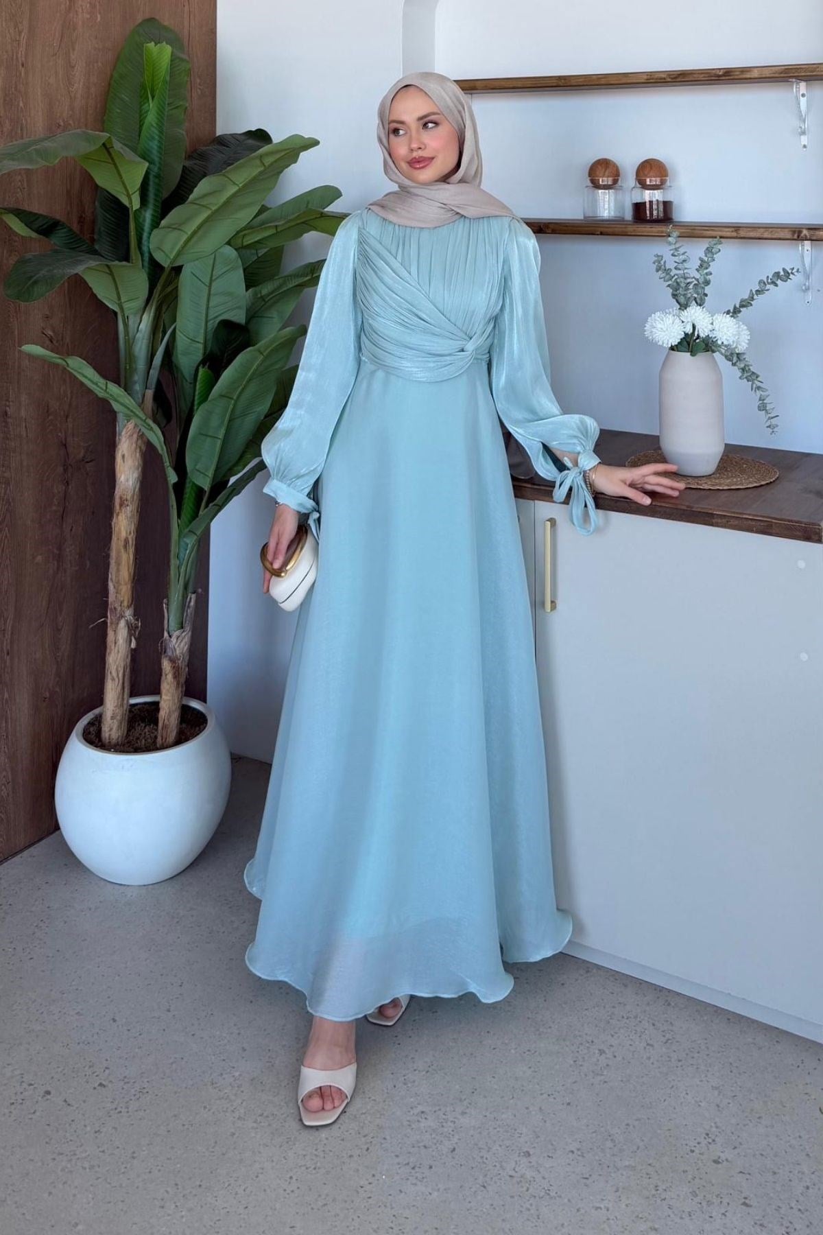 Asude Janjan Abiye Su Yeşili, Fiyatları Asude Janjan Abiye Su yeşili- Haza Moda 