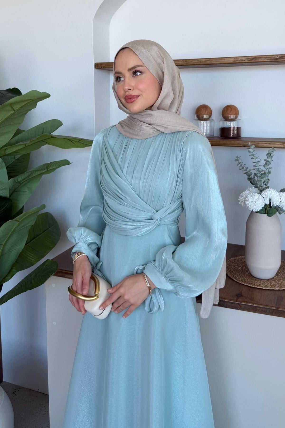 Asude Janjan Abiye Su Yeşili, Fiyatları Asude Janjan Abiye Su yeşili- Haza Moda 