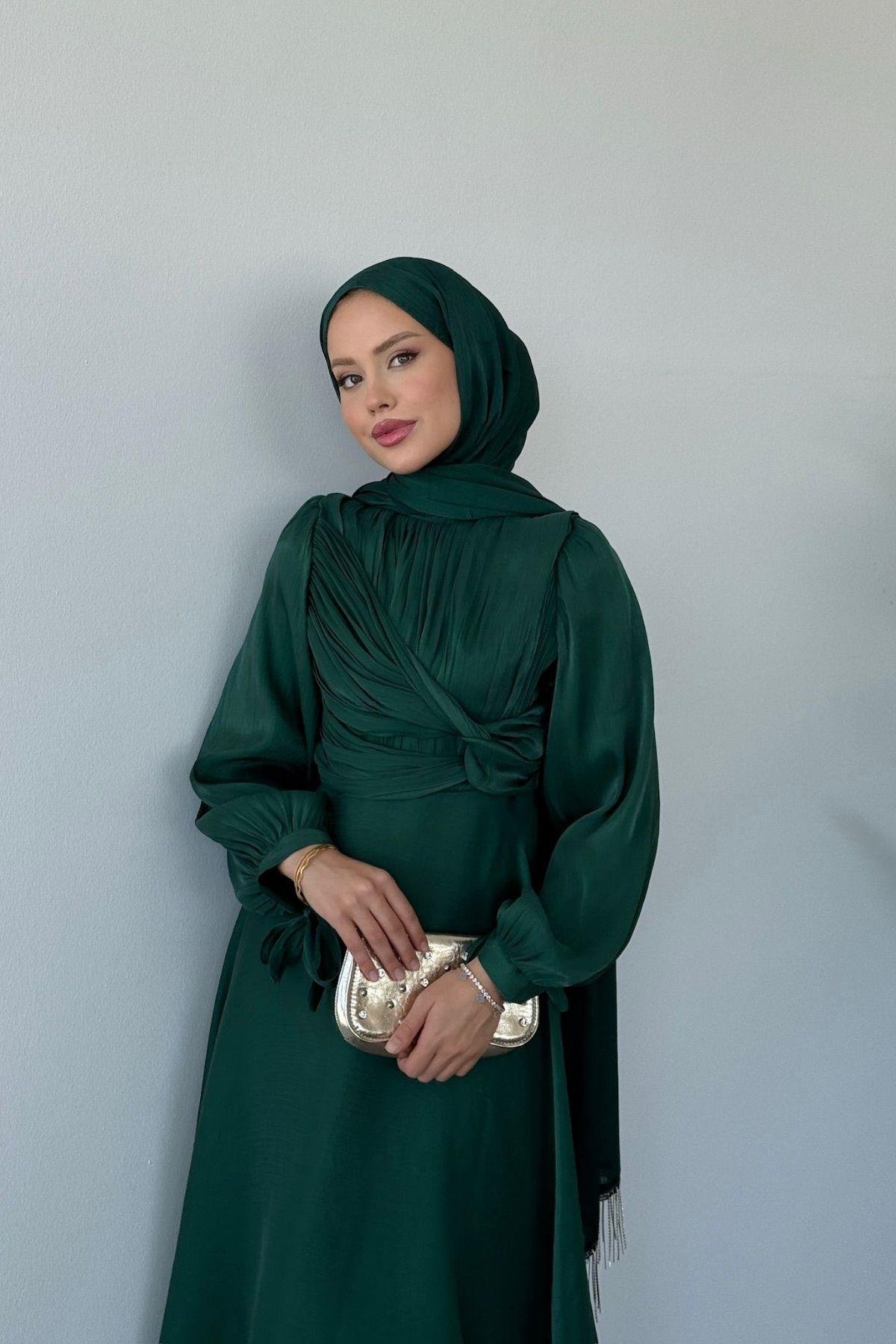 Asude Janjan Abiye Yeşil, Fiyatları Asude Janjan Abiye Yeşil- Haza Moda 